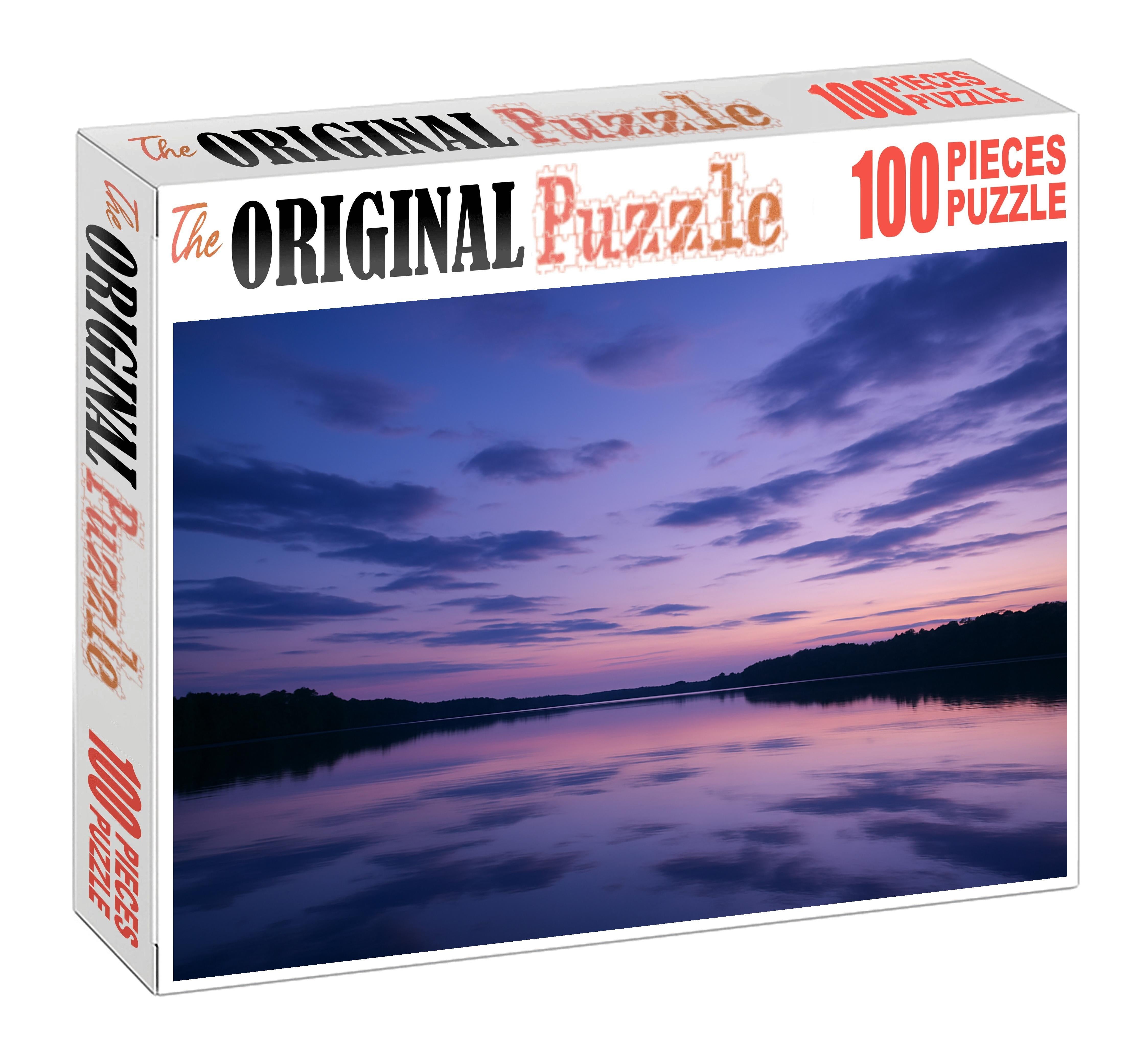 Azure Serenity Glow Calm Waters Bathed In Gentle Blues And Purples Puzzle Collection