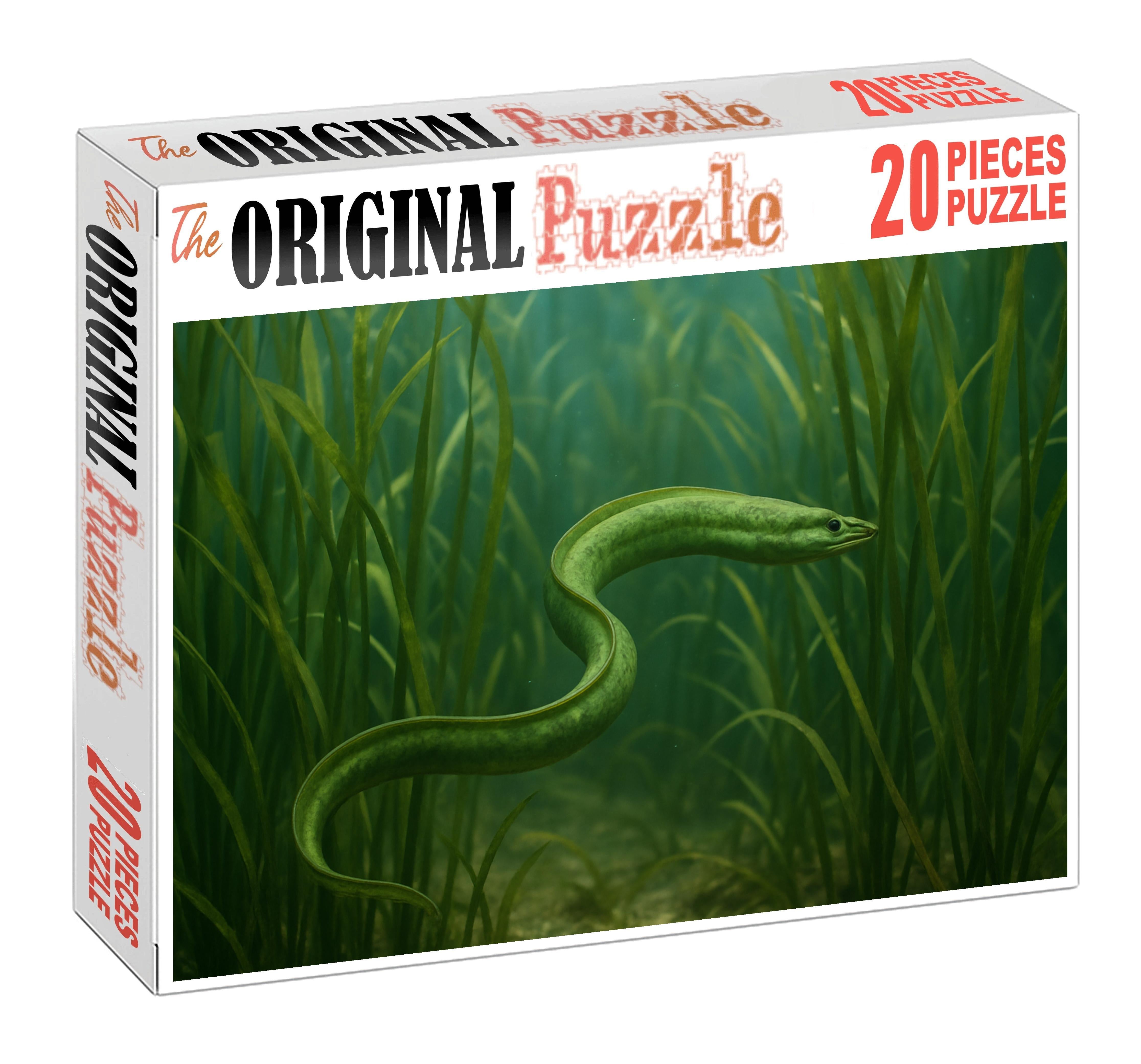 Verdant Kelp Serpent Elongated Eel-like Swimmer With Camouflaged Skin 200 Piece Puzzle