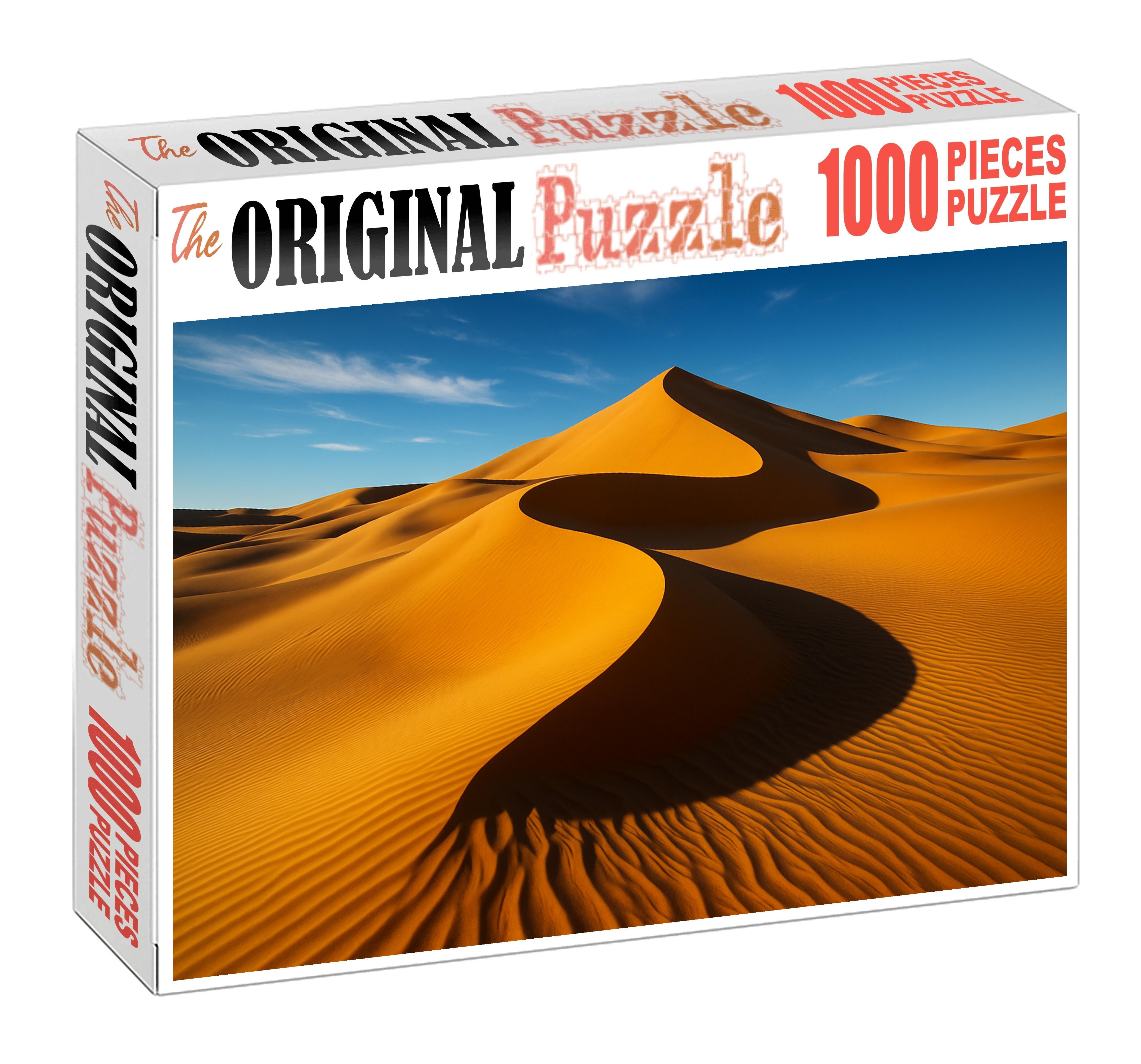 Amber Spiral Dunes Twisting Ridges Beneath A Blazing Sun 500 Piece Puzzle