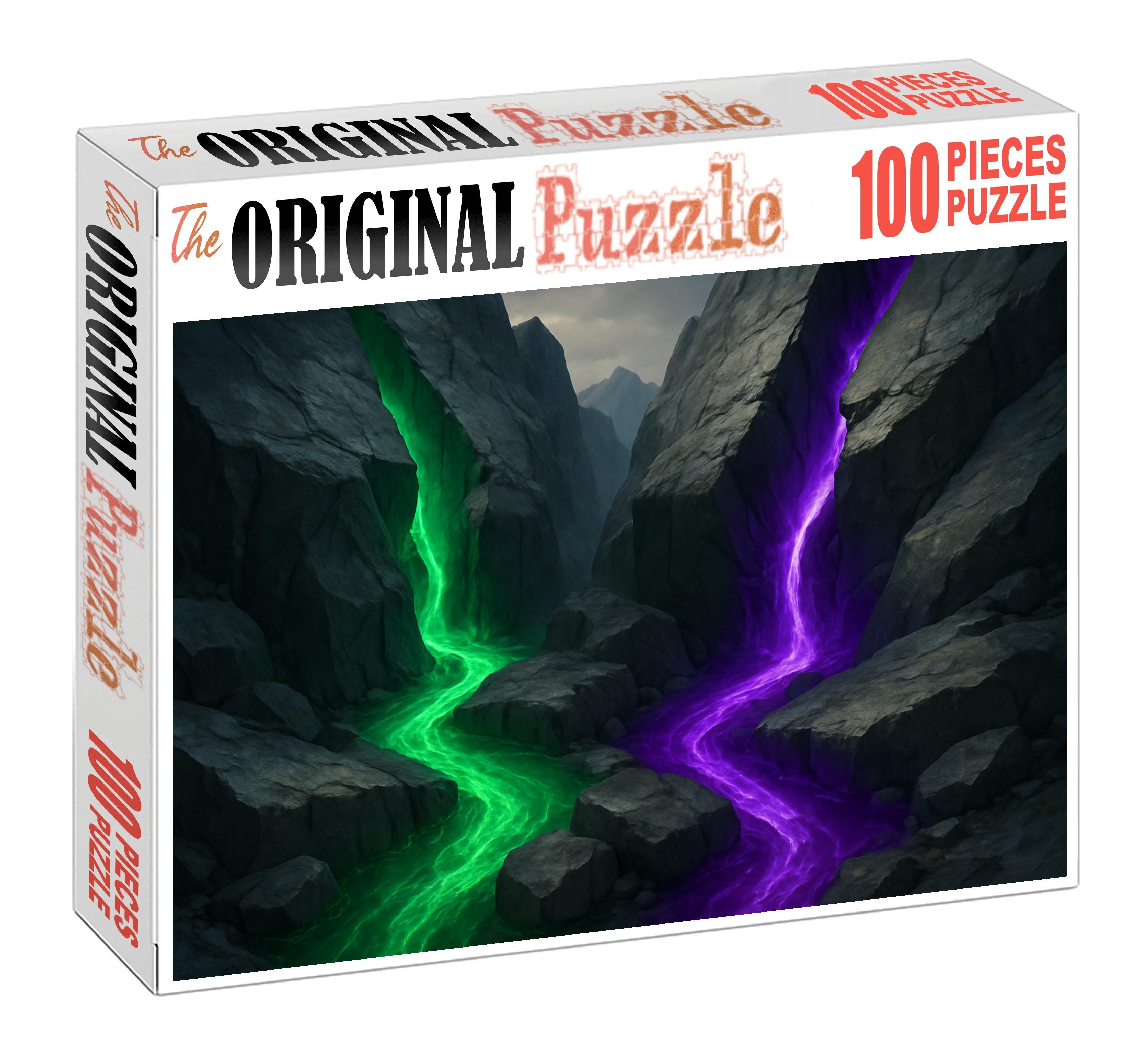 Veins Of The Forgotten Mountain Luminescent Rivers Flowing Through Stone Unique Puzzle Design
