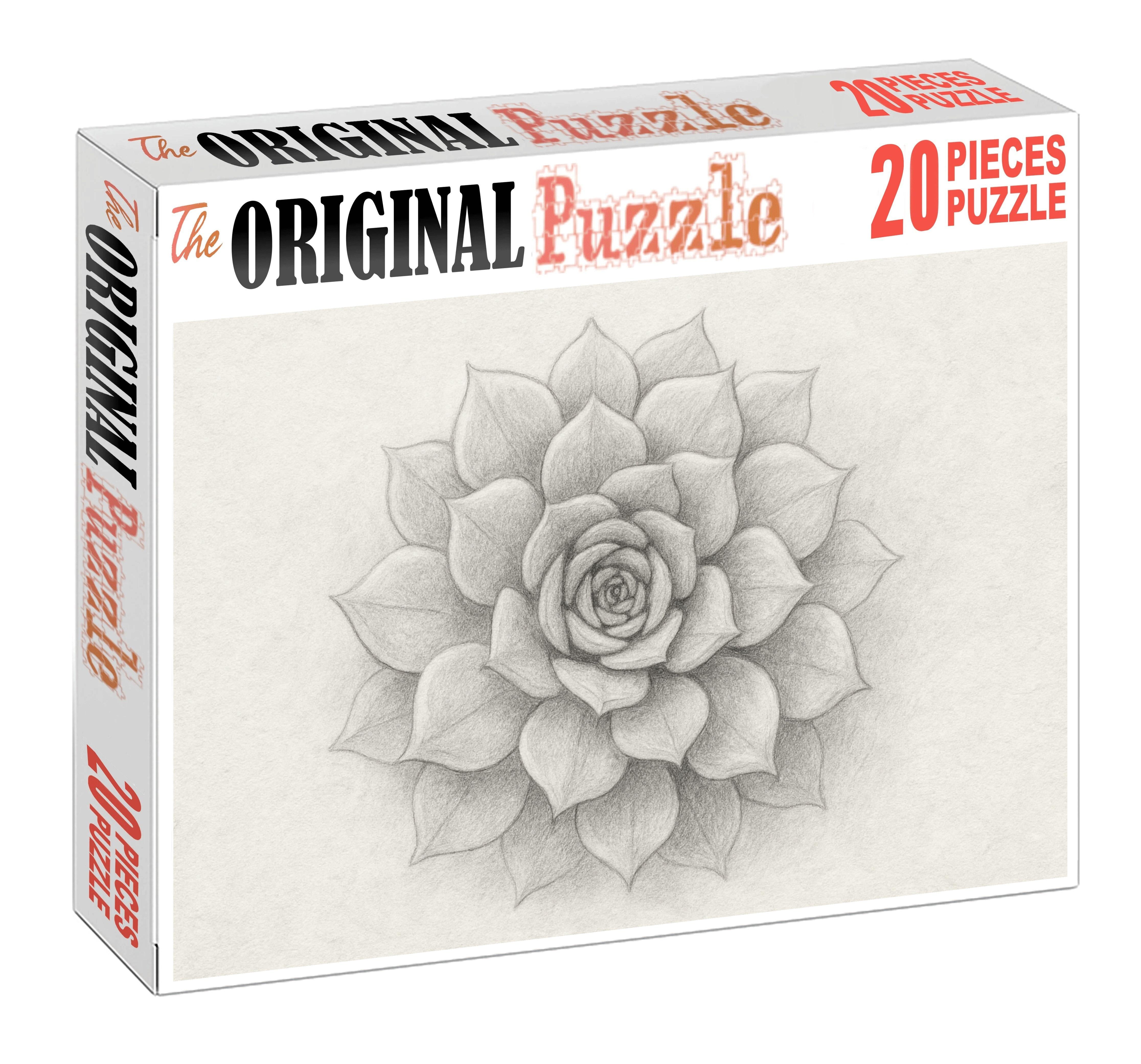 Botanical Spiral Study Fluid Watercolor Pencil On Textured Paper Custom Jigsaw Puzzle