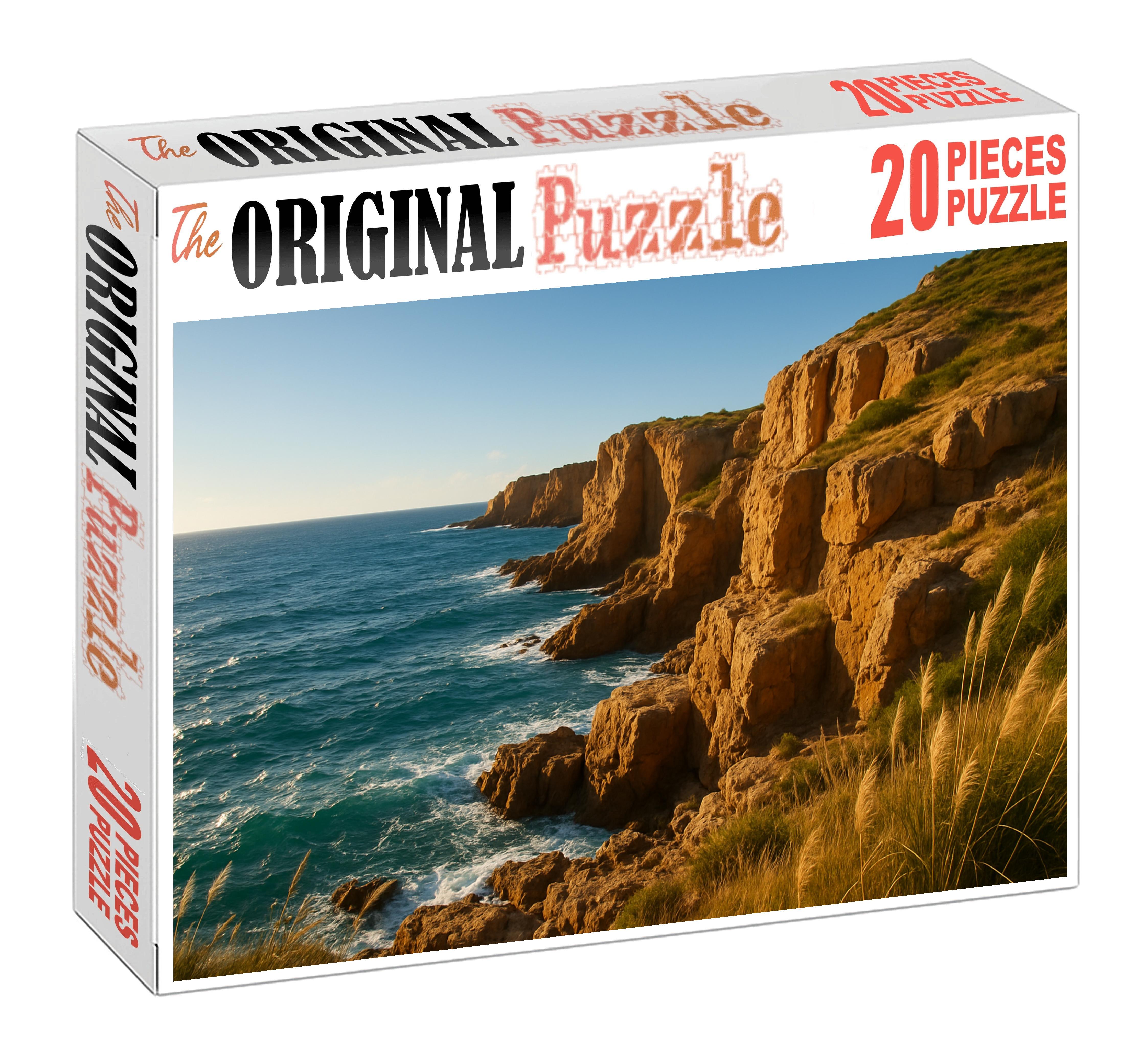 Sunlit Coastal Cliff Premium Puzzle Pieces