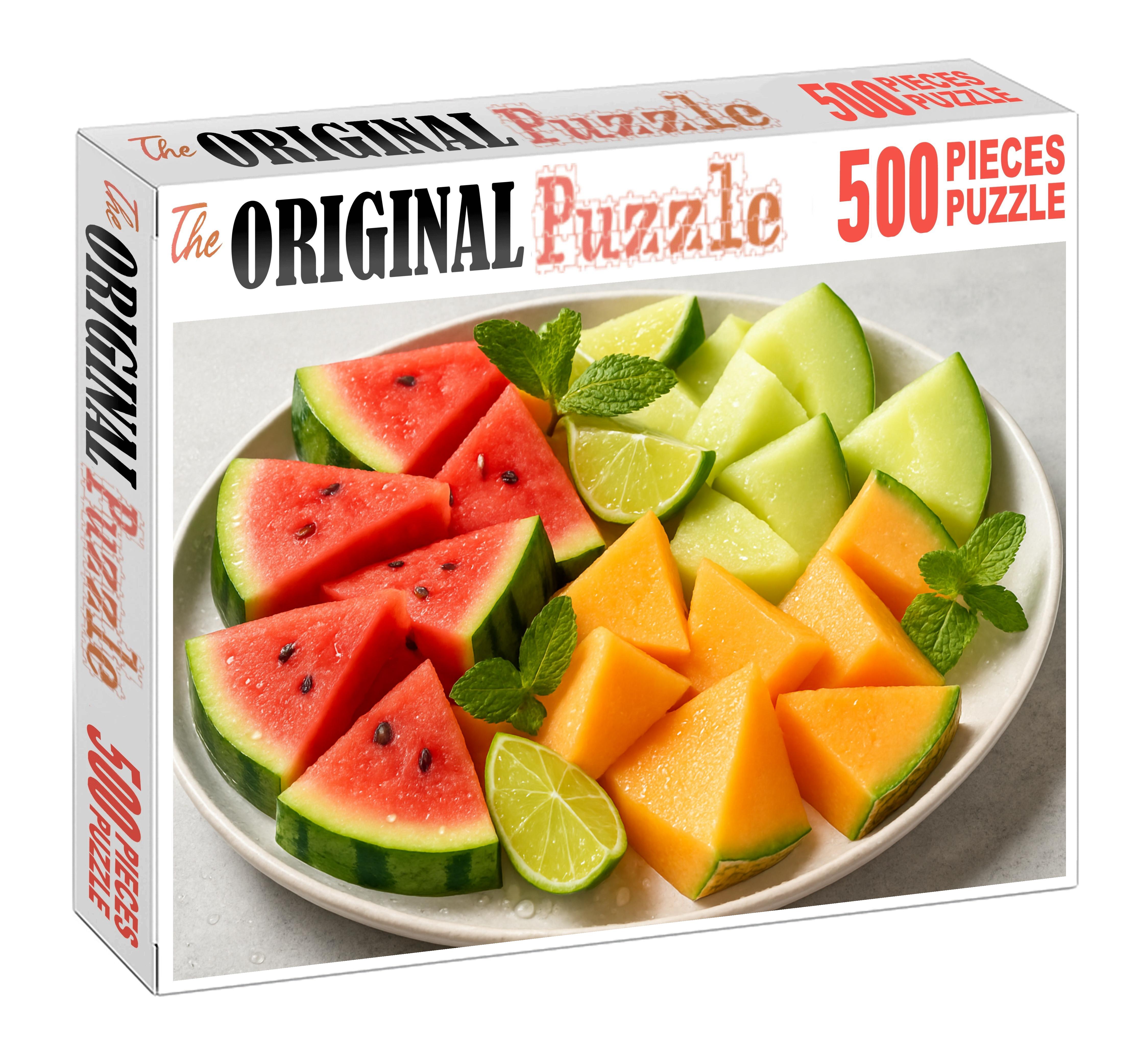 Sunrise Melon Medley Watermelon Cantaloupe And Honeydew Trio 100 Piece Puzzle