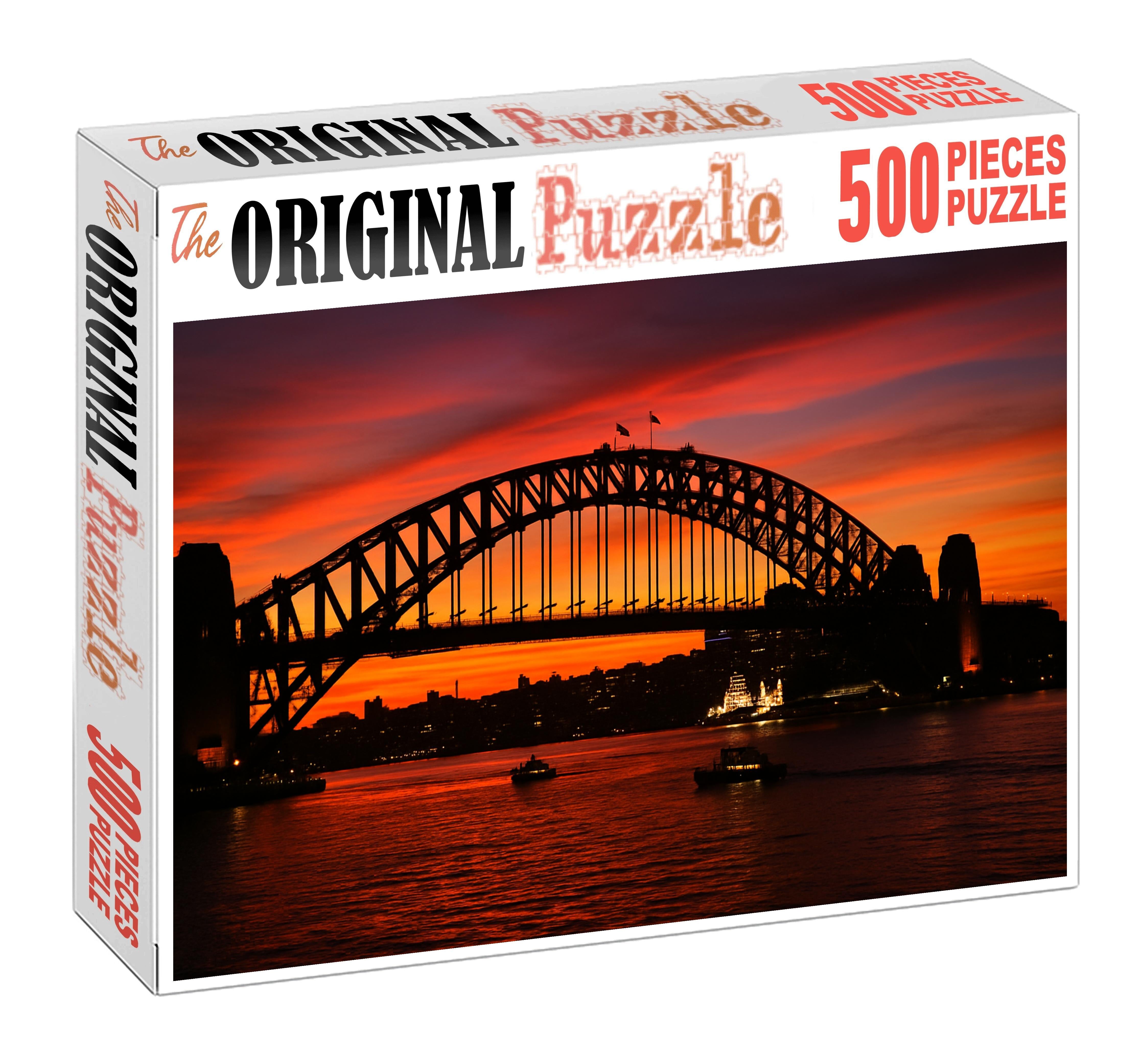 Sydney Harbour Bridge Sydney Australia Recognized By 8005 Globally As A Monumental Steel Arch Custom Jigsaw Puzzle