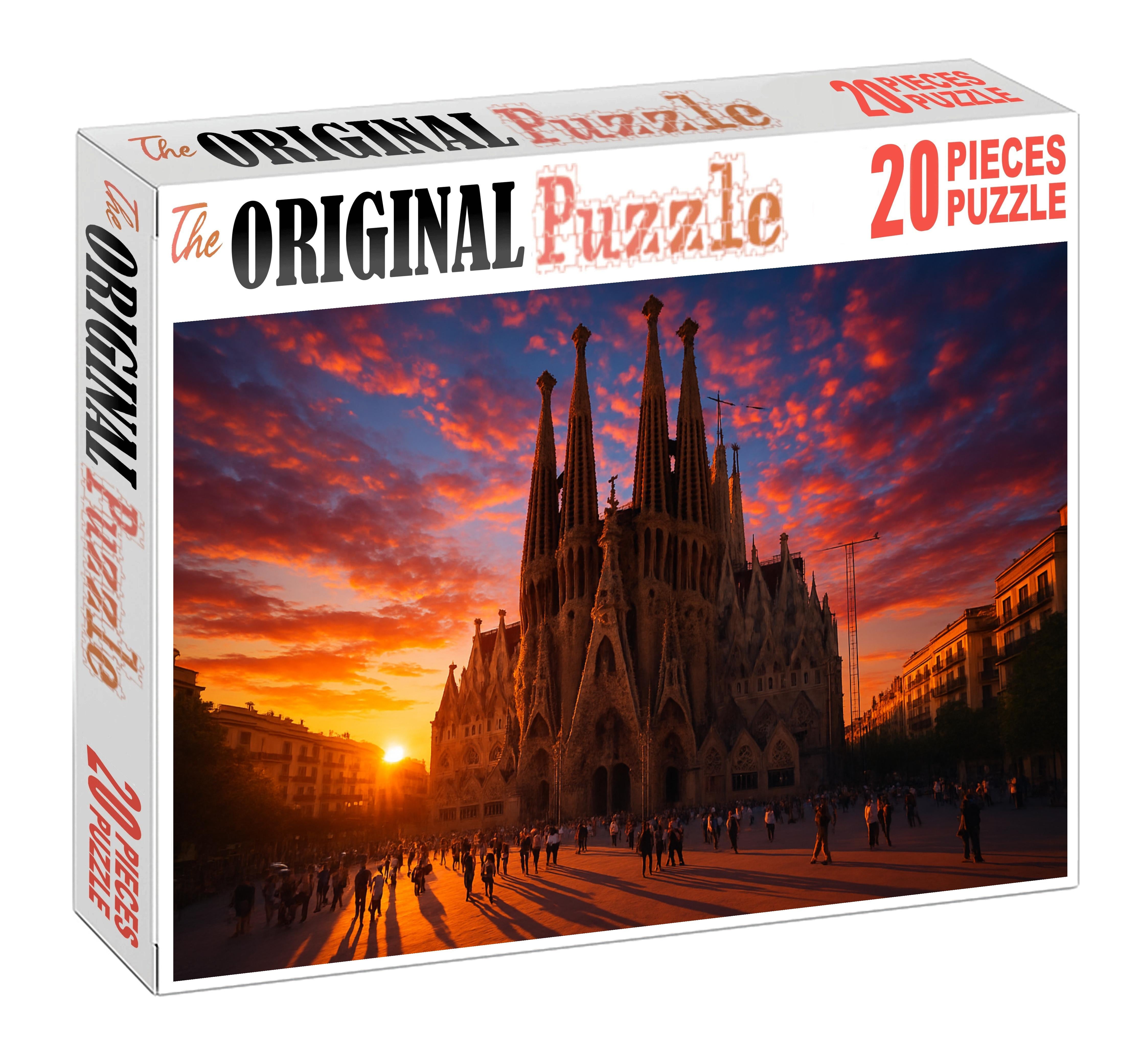 Sagrada Familia Located In Barcelona Spain Identified By 7790 Worldwide For Its Visionary Gothic And Art Nouveau Fusion 20 Piece Puzzle