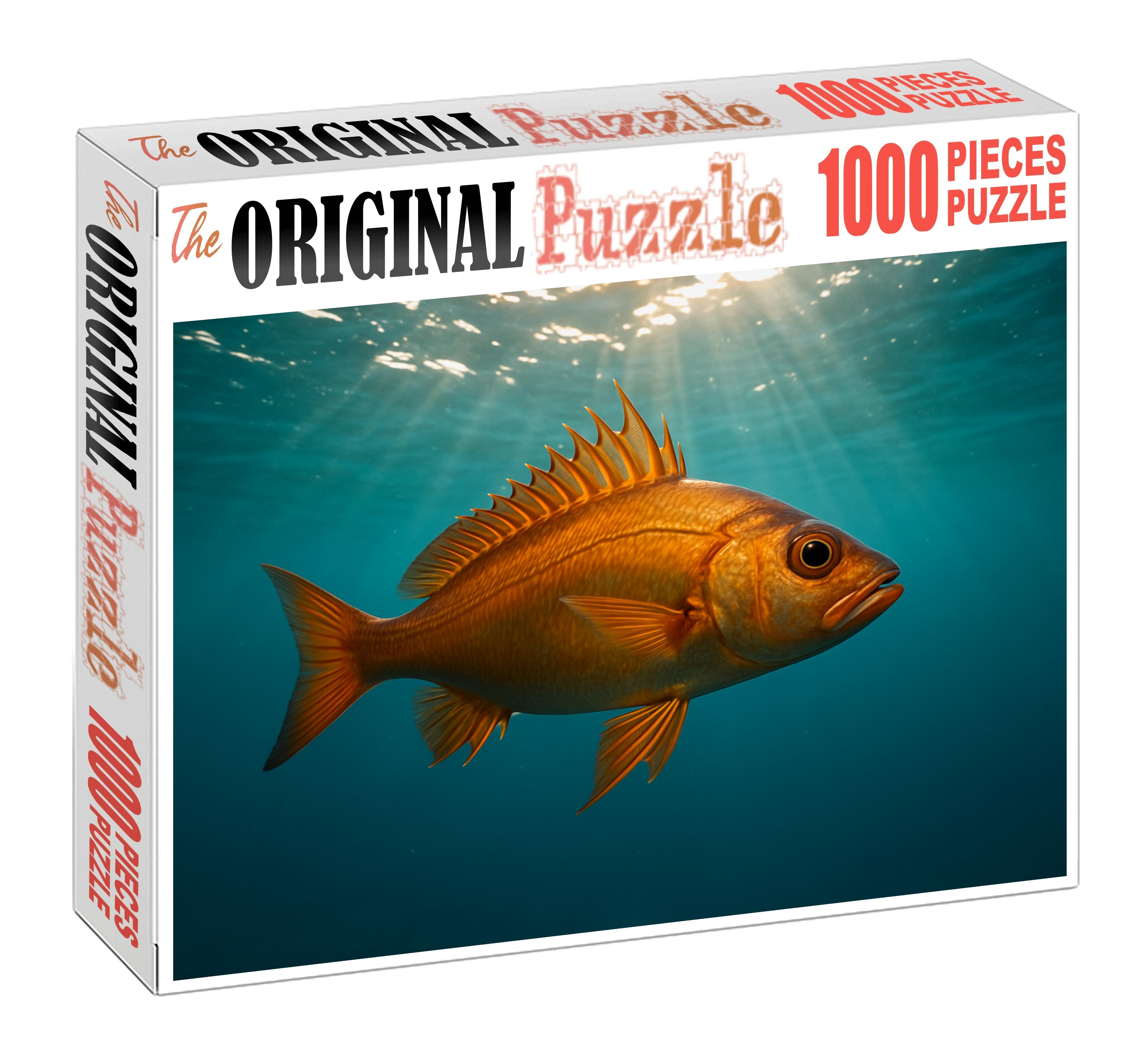 Amber Spinefish Elongated Hunter With Radiating Fin Spines Mini Puzzle