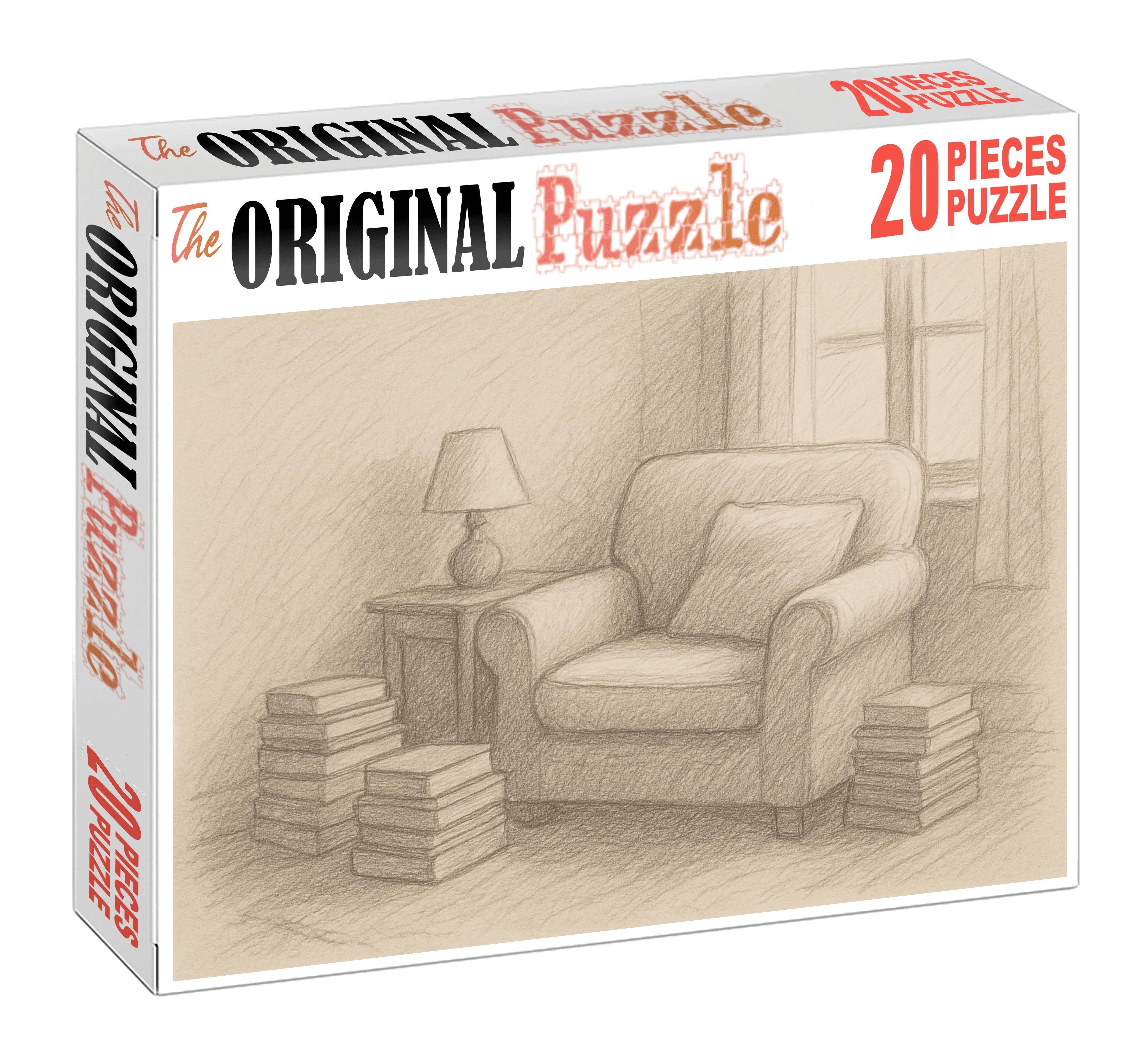 Cozy Interior Sketch Warm Pencil Rendering Of A Reading Nook Challenging Puzzles