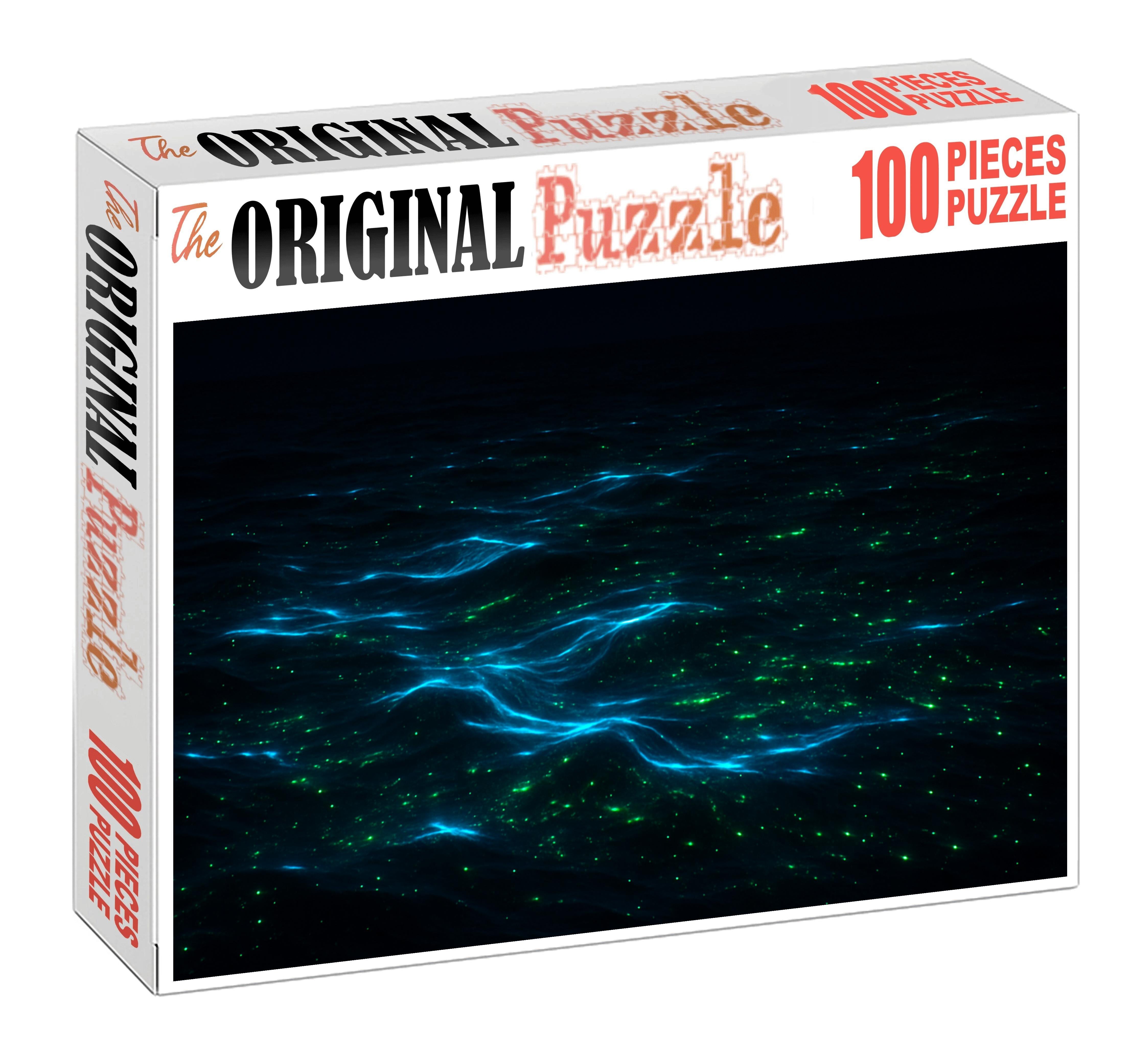 Midnight Bioluminescent Drift Luminous Organisms In Ocean Darkness 200 Piece Puzzle