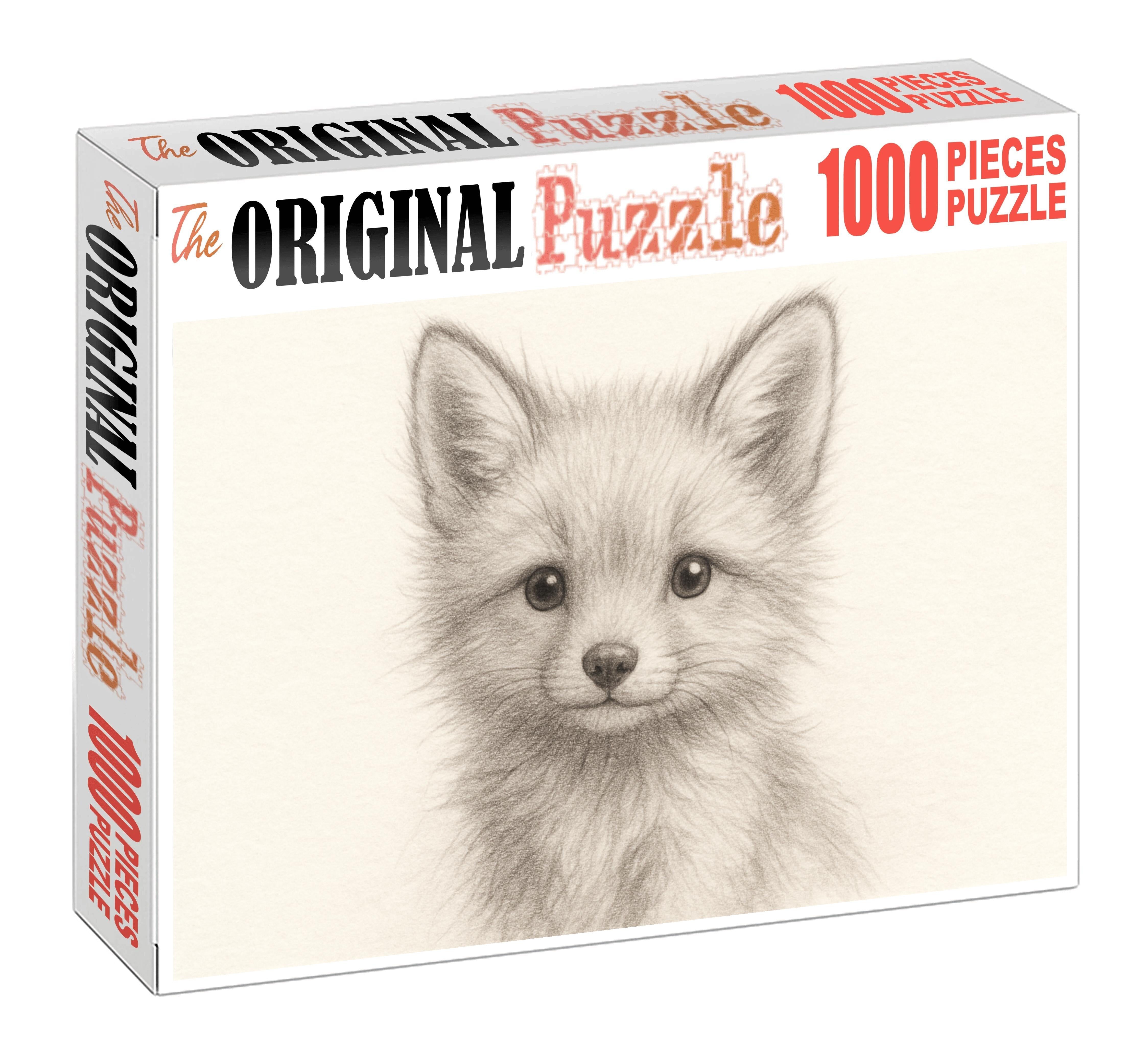 Whimsical Animal Portrait Soft Pencil With Subtle Textural Highlights Custom Jigsaw Puzzle