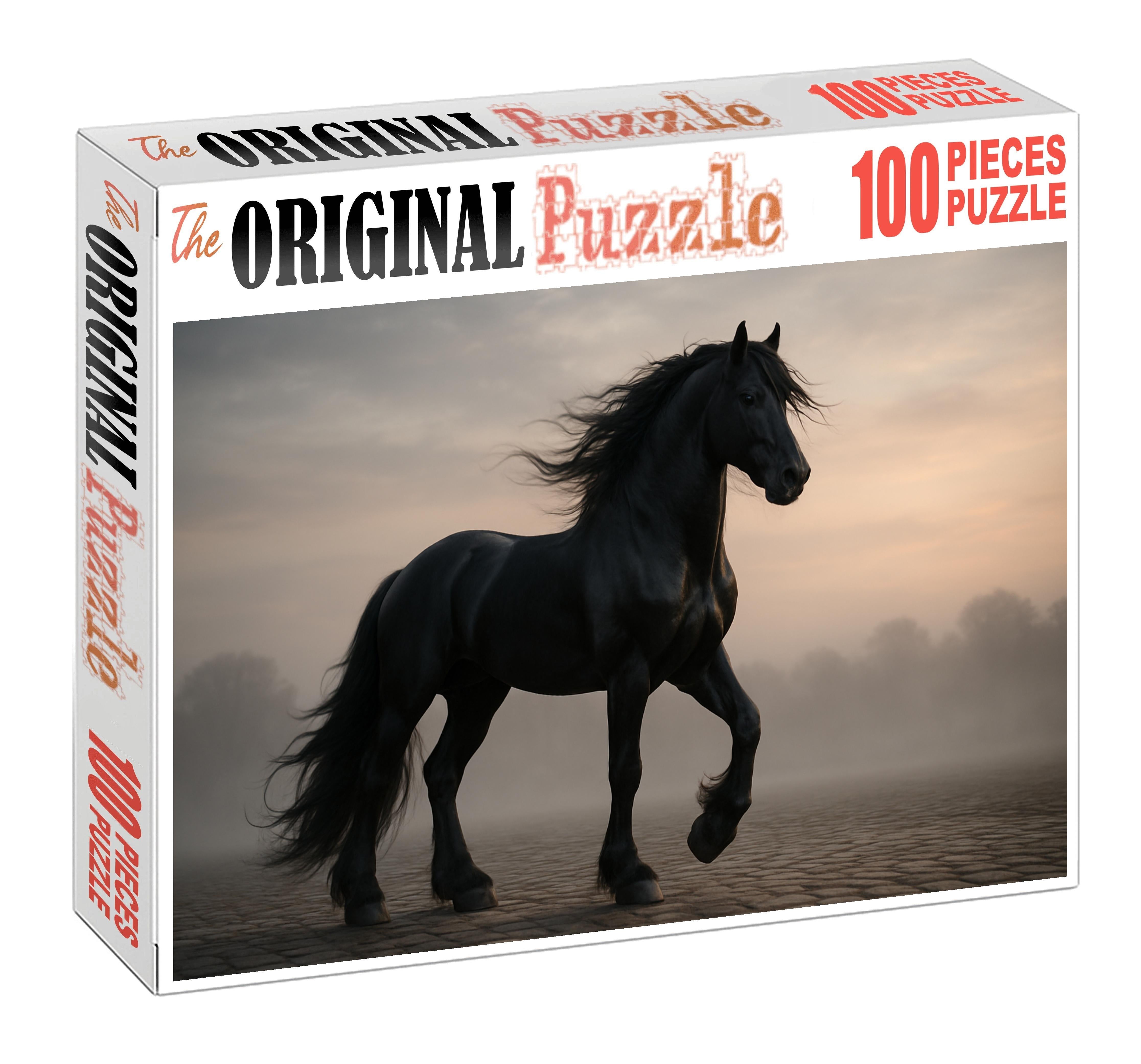 Velvet Night Friesian Stallion 1000 Piece Puzzle