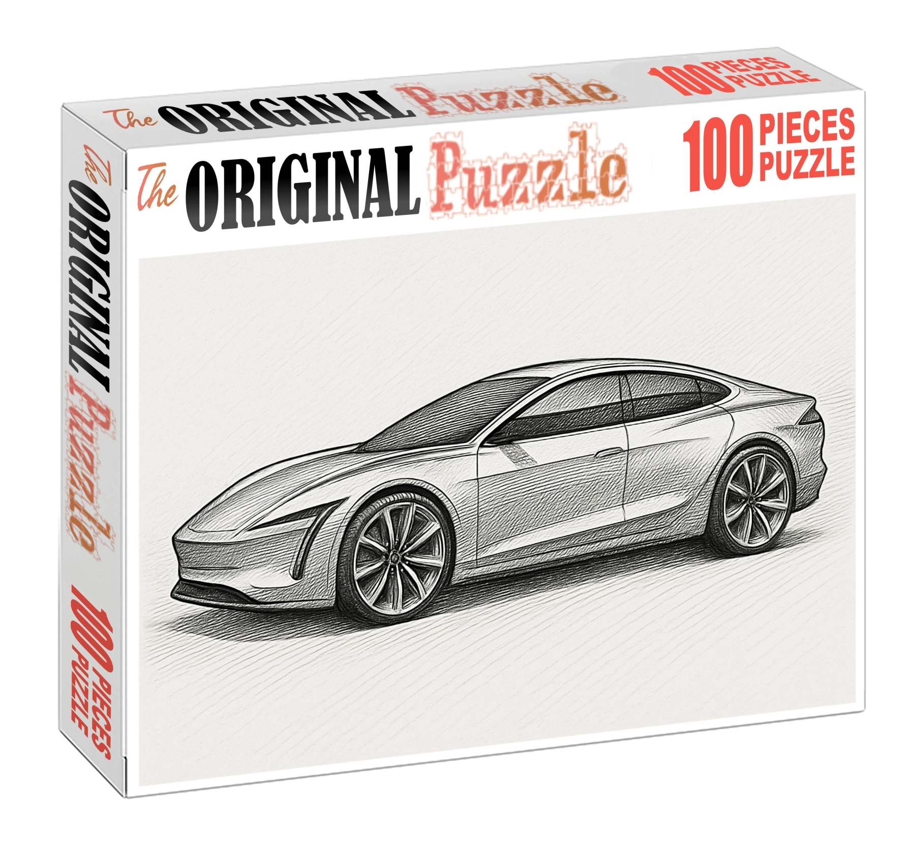 Futuristic Vehicle Concept Technical Ink Drawing With Layered Detailing Large Format Puzzle