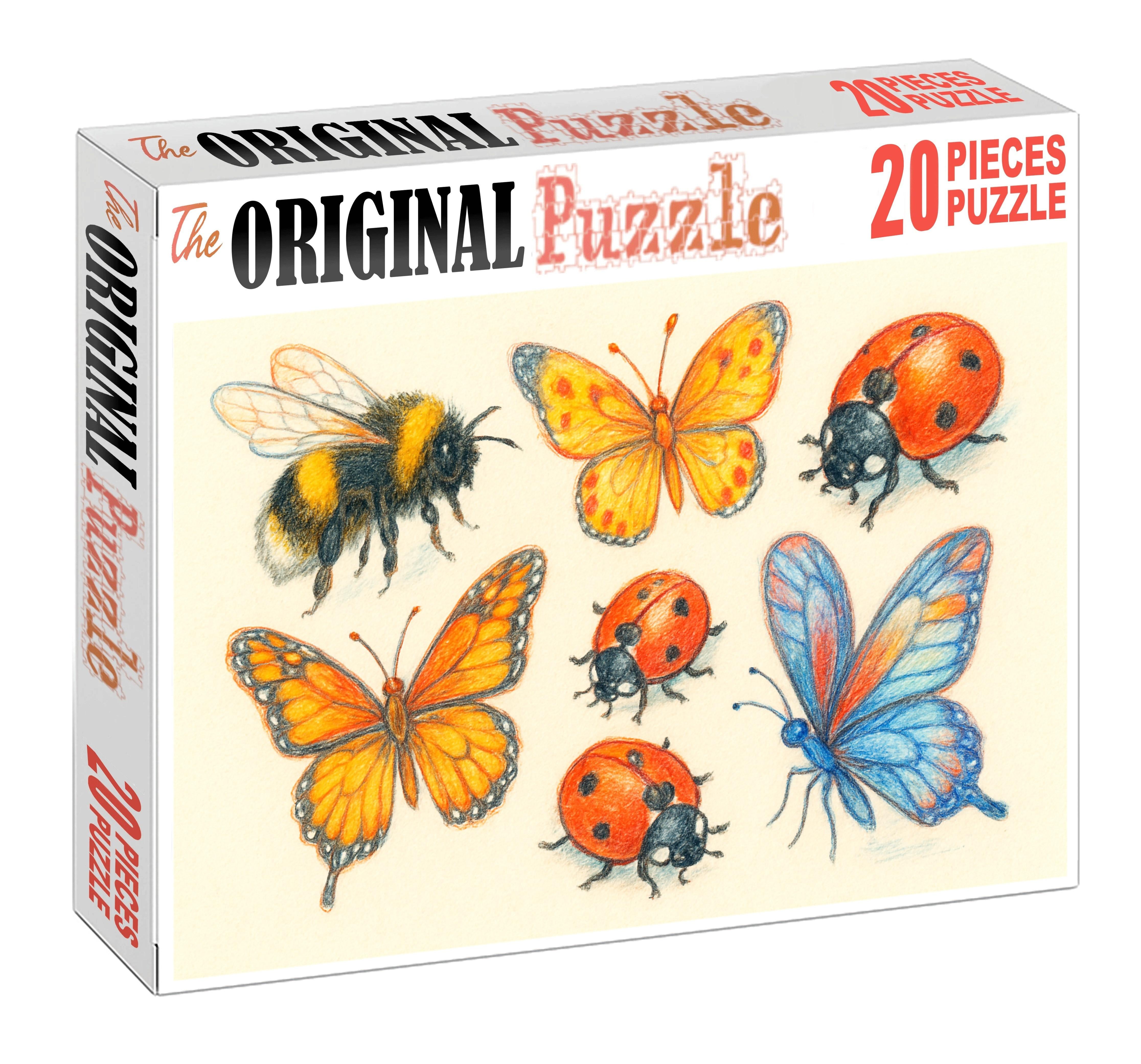 Whimsical Garden Creatures Playful Colored Pencil Illustrations Of Insects Puzzle Collection