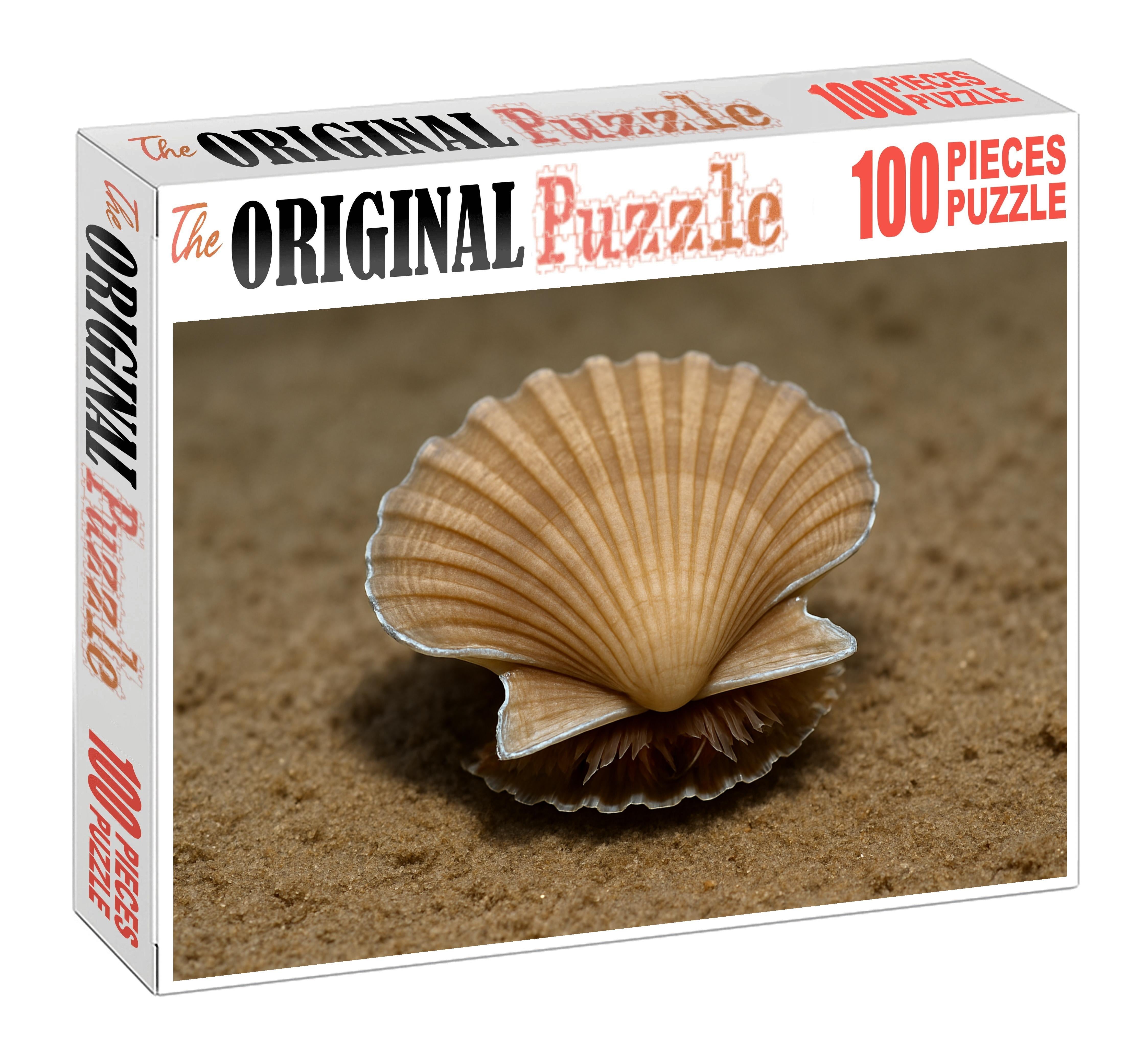 Silver Leaf Scallop Filter-feeding Mollusk With Reflective Shell Edges Mini Puzzle