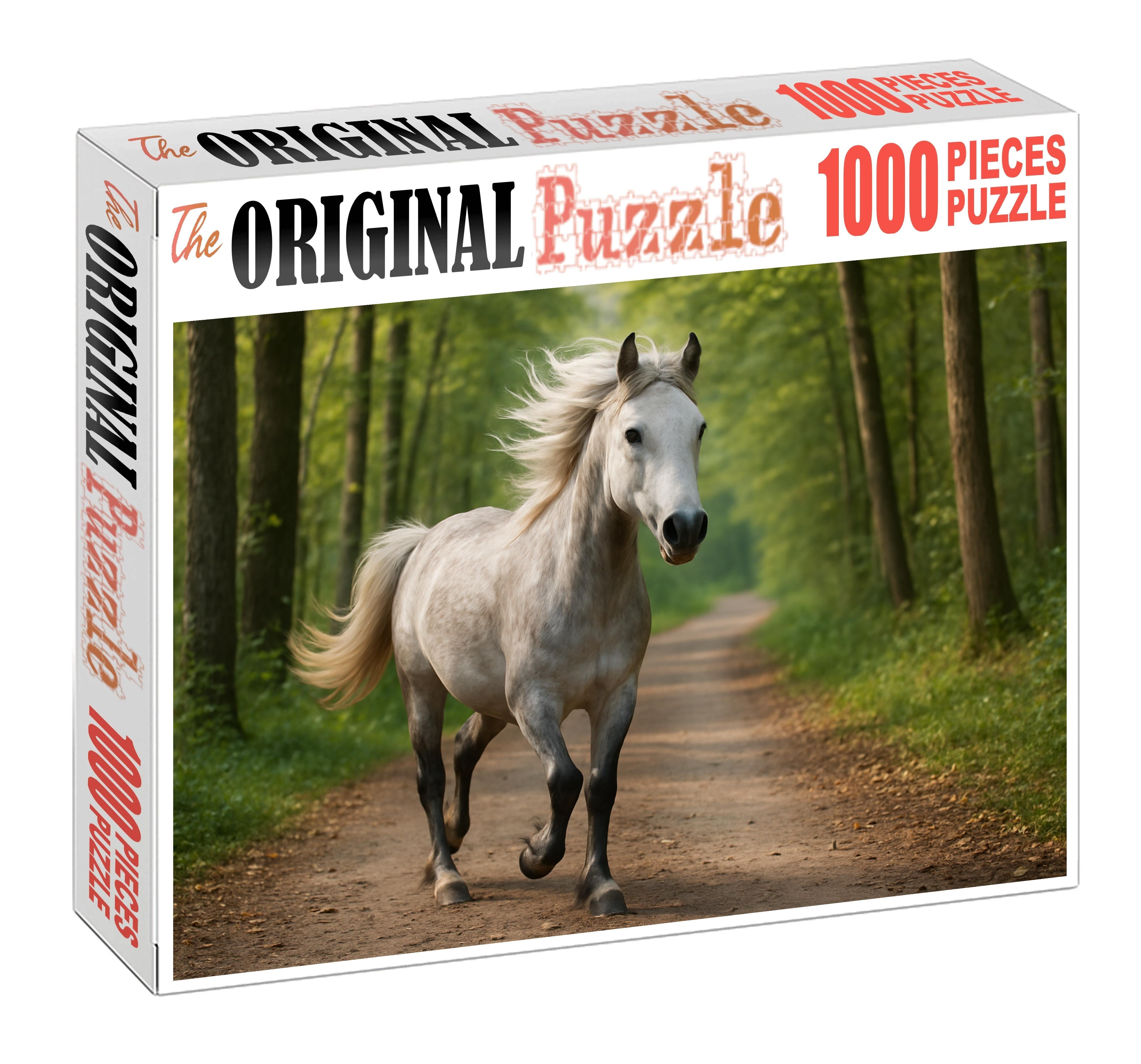 Silver Crest Pony Sleek Gray Pony With Agile Movement Custom Jigsaw Puzzle