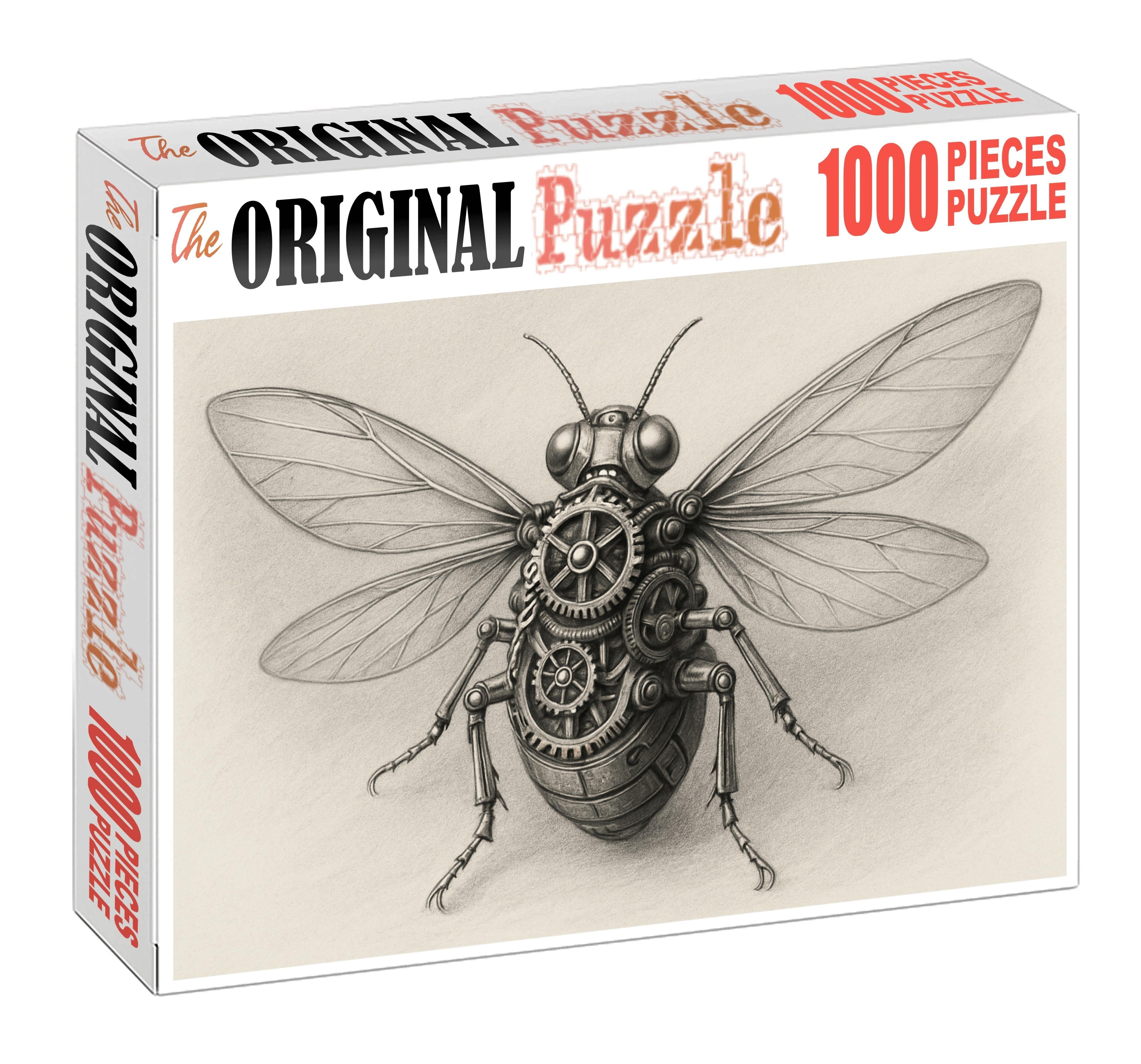Mechanical Insect Blueprint Precision Ink And Graphite Drawing Premium Puzzle Pieces