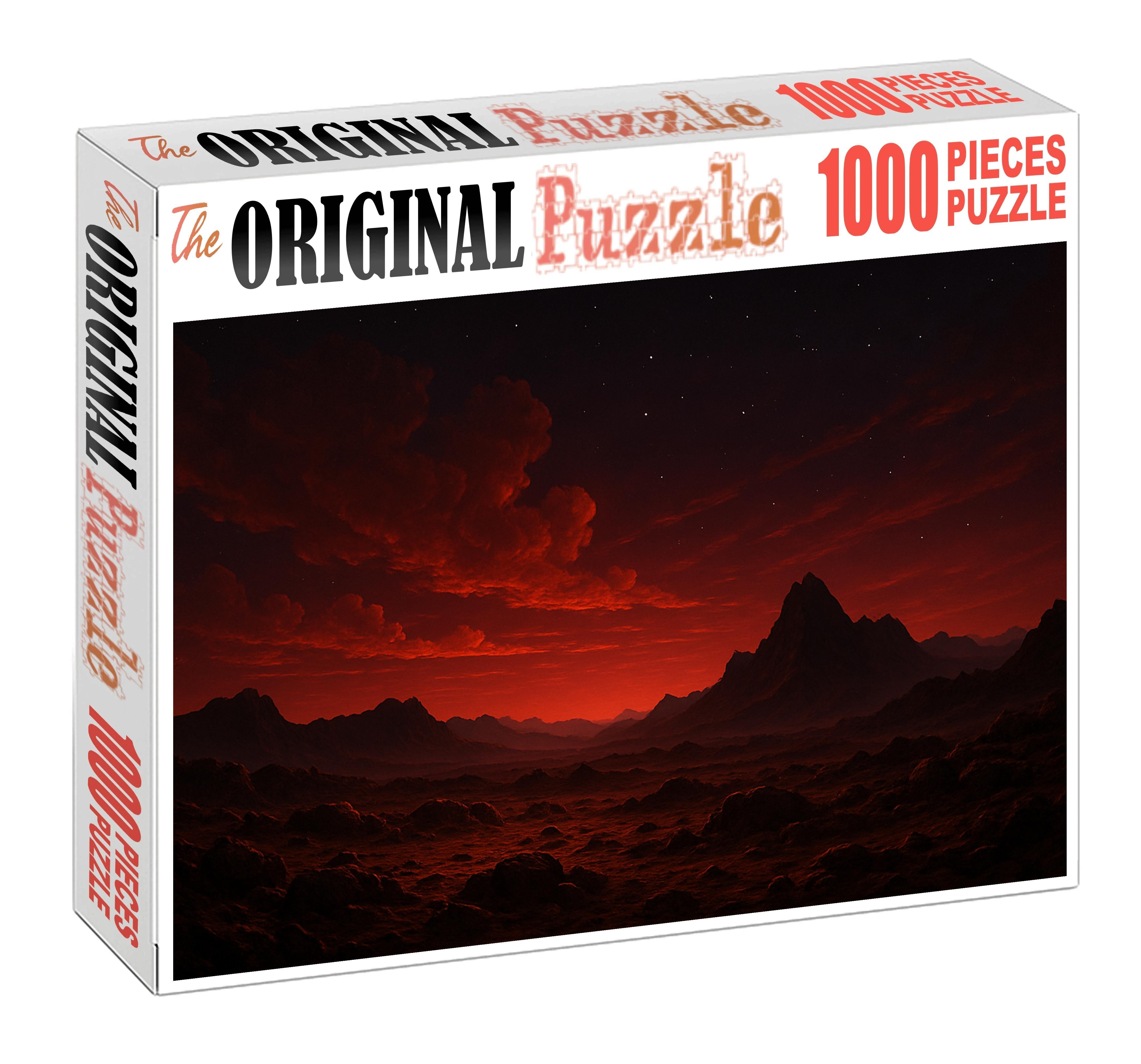 Crimson Twilight Planetary Horizon Puzzle Collection