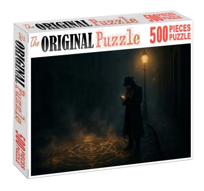 Fantasy Noir Alchemist Mystical Detective In Fog-laden Magic City 20 Piece Puzzle
