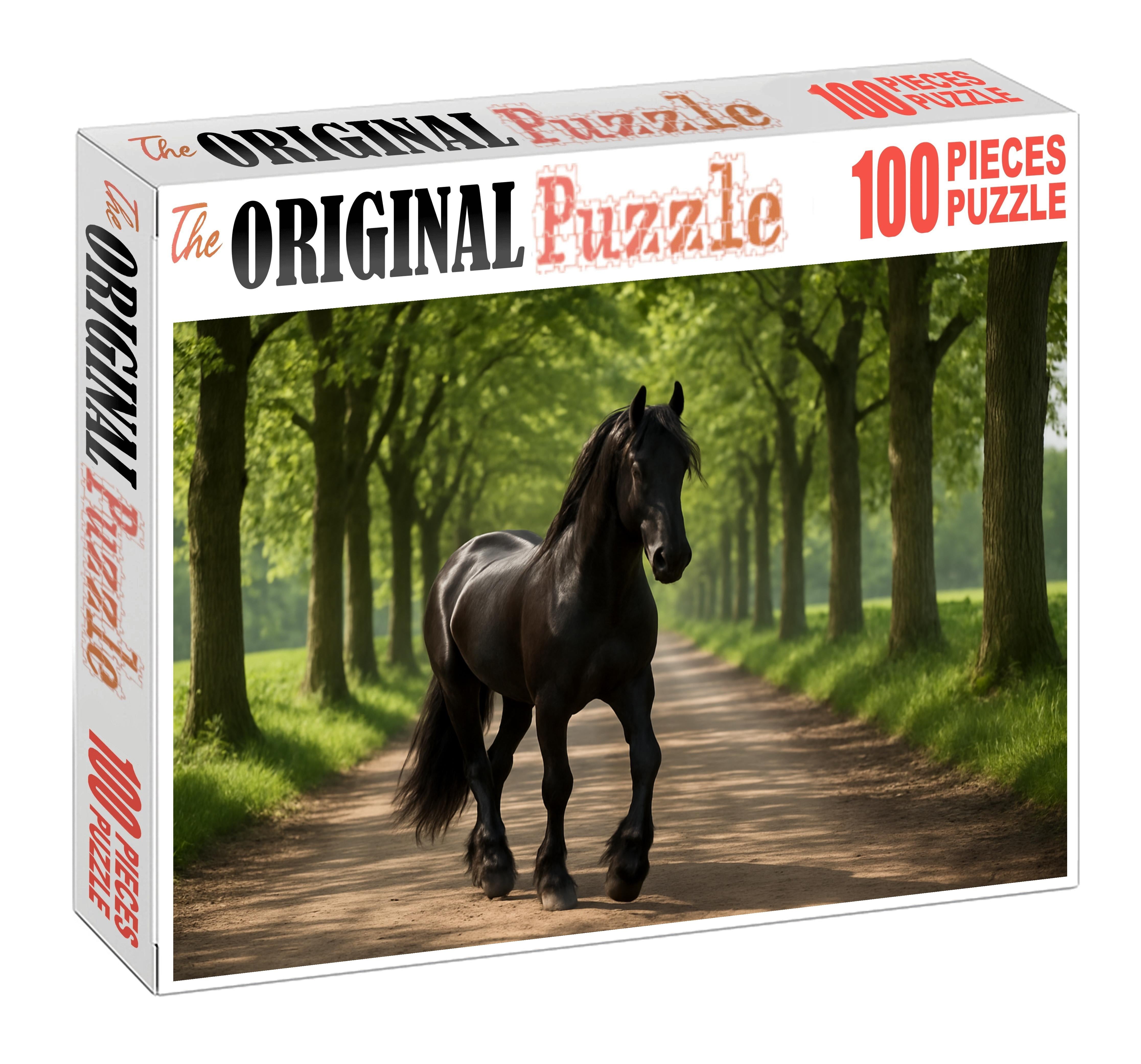 Midnight Velvet Gaiter Glossy Black Tennessee Walker Stallion With Smooth Rhythm Custom Jigsaw Puzzle