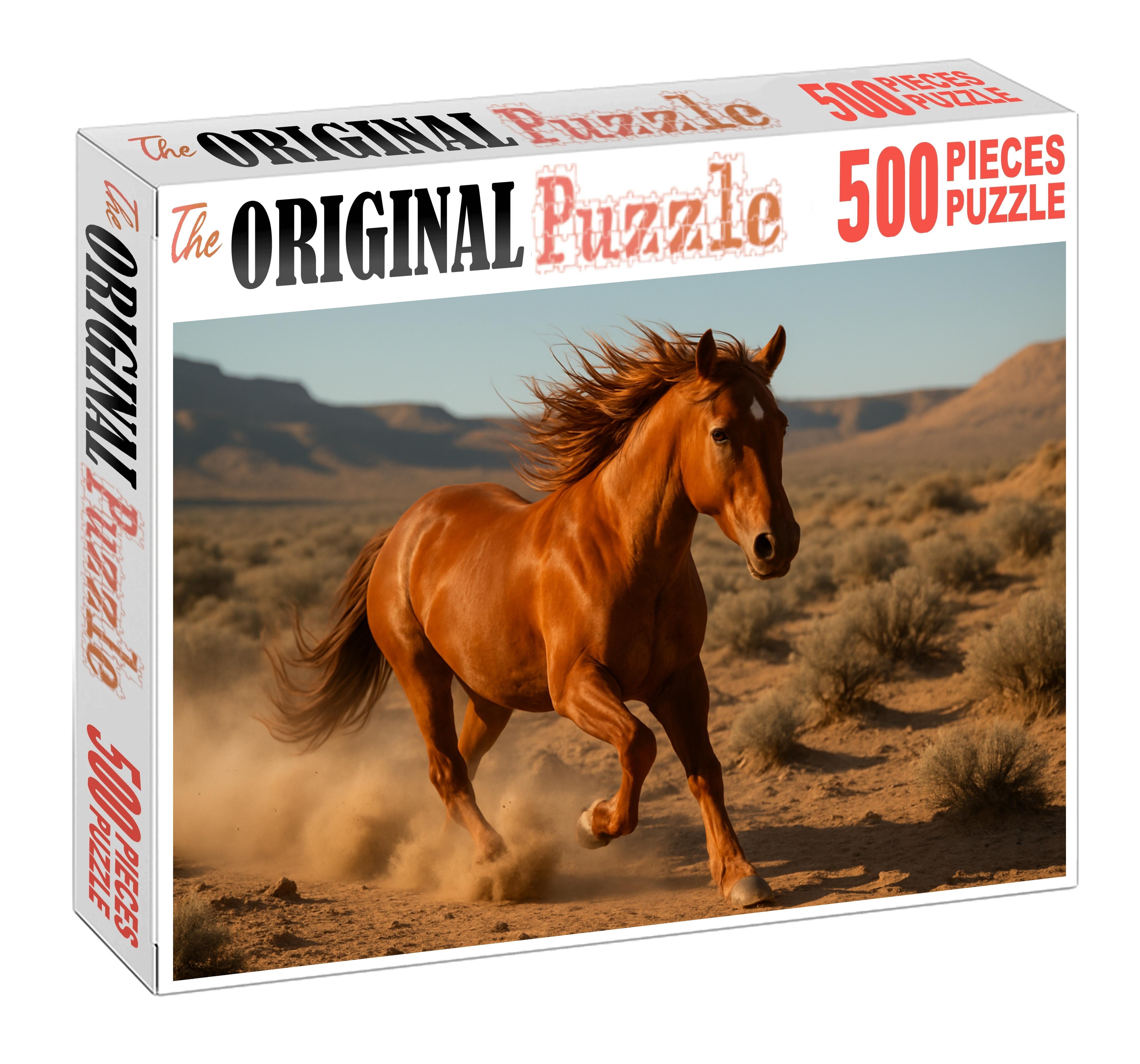 Crimson Flame Intense Sorrel Mustang Mare With Endurance Stamina 500 Piece Puzzle