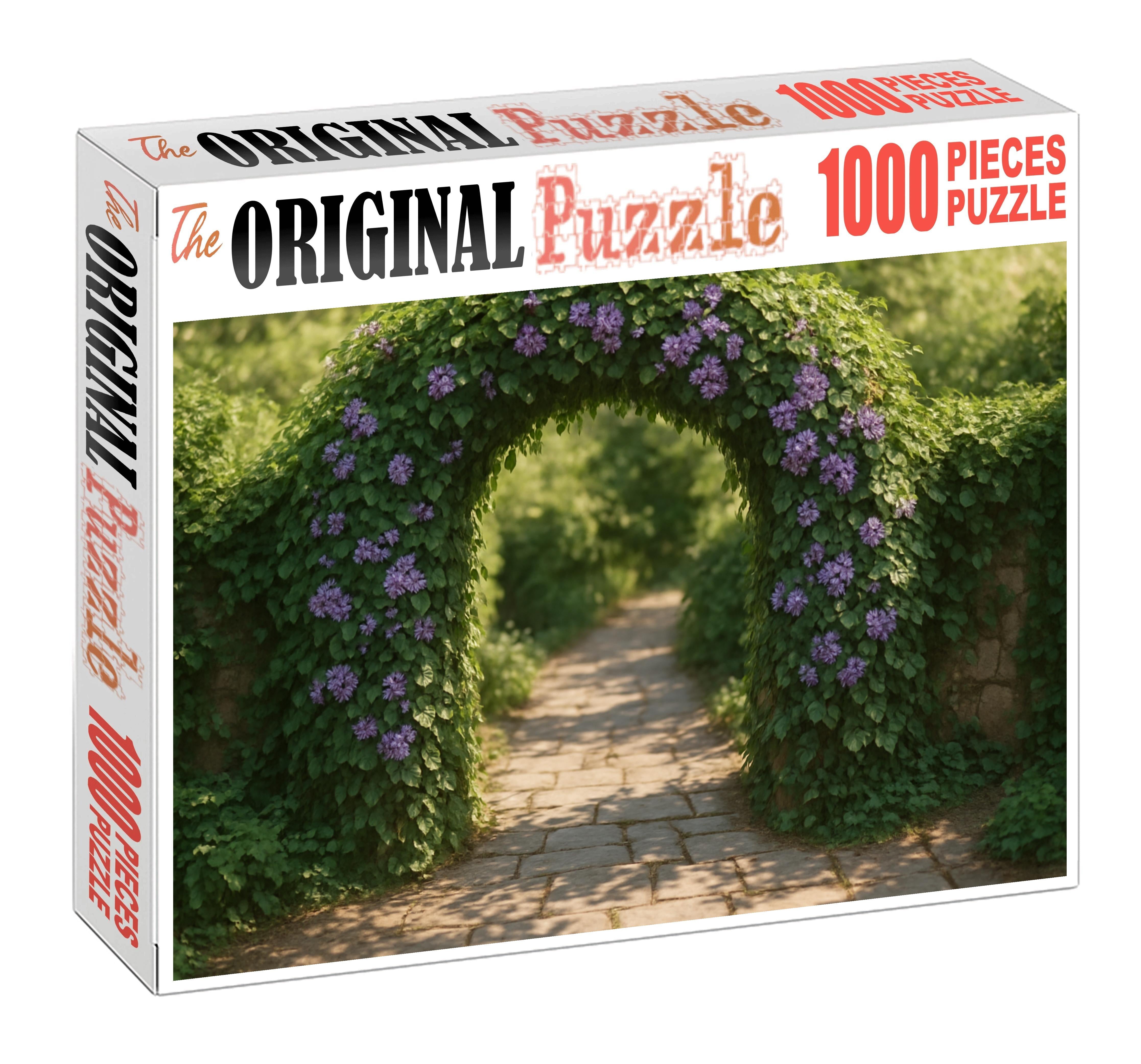 Twining Ivy Archway With Dappled Violet Blooms A Romantic Garden Entrance Puzzle For Kids