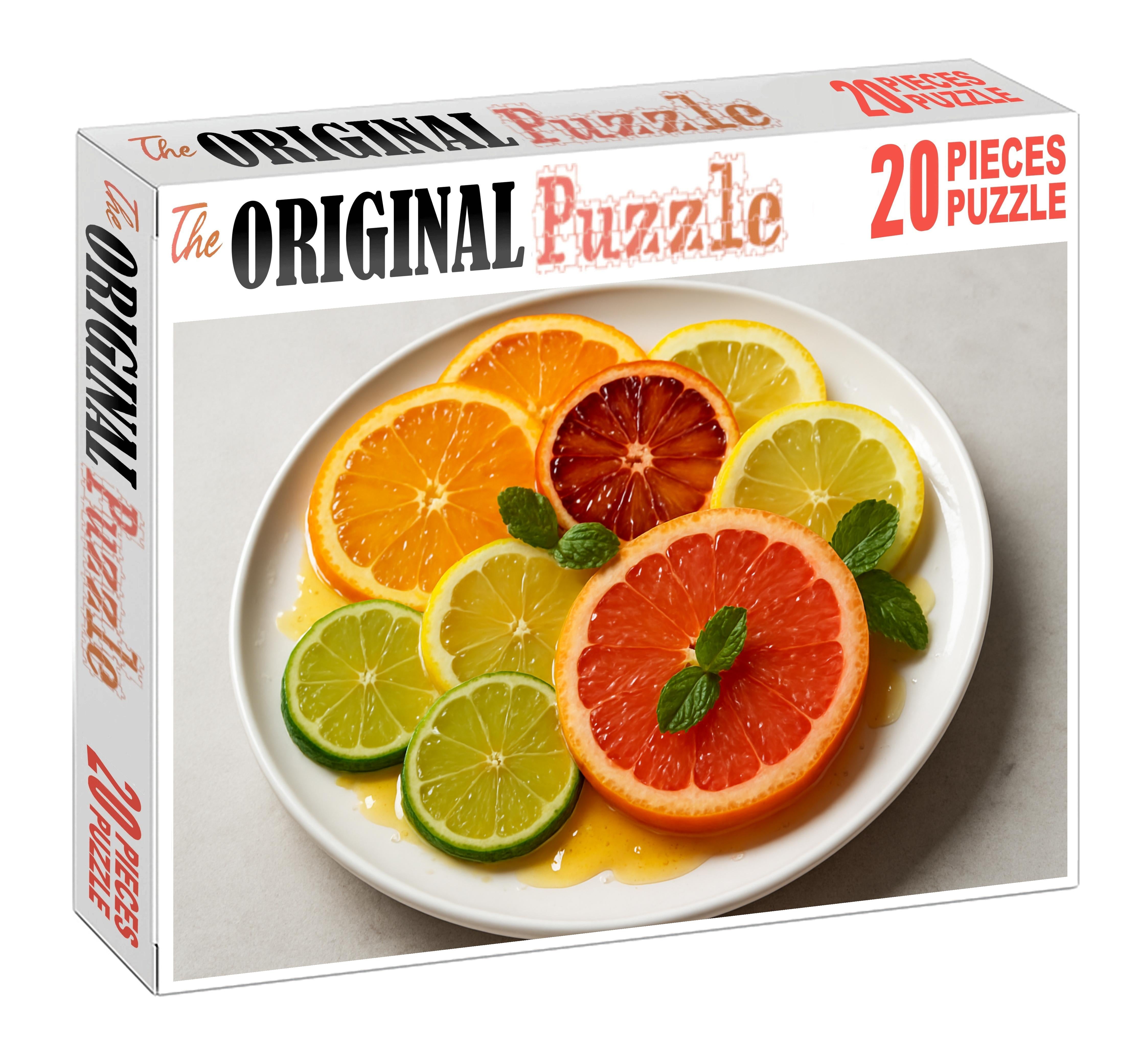 Citrus Spectrum Symphony Sliced Sunshine On Porcelain 20 Piece Puzzle