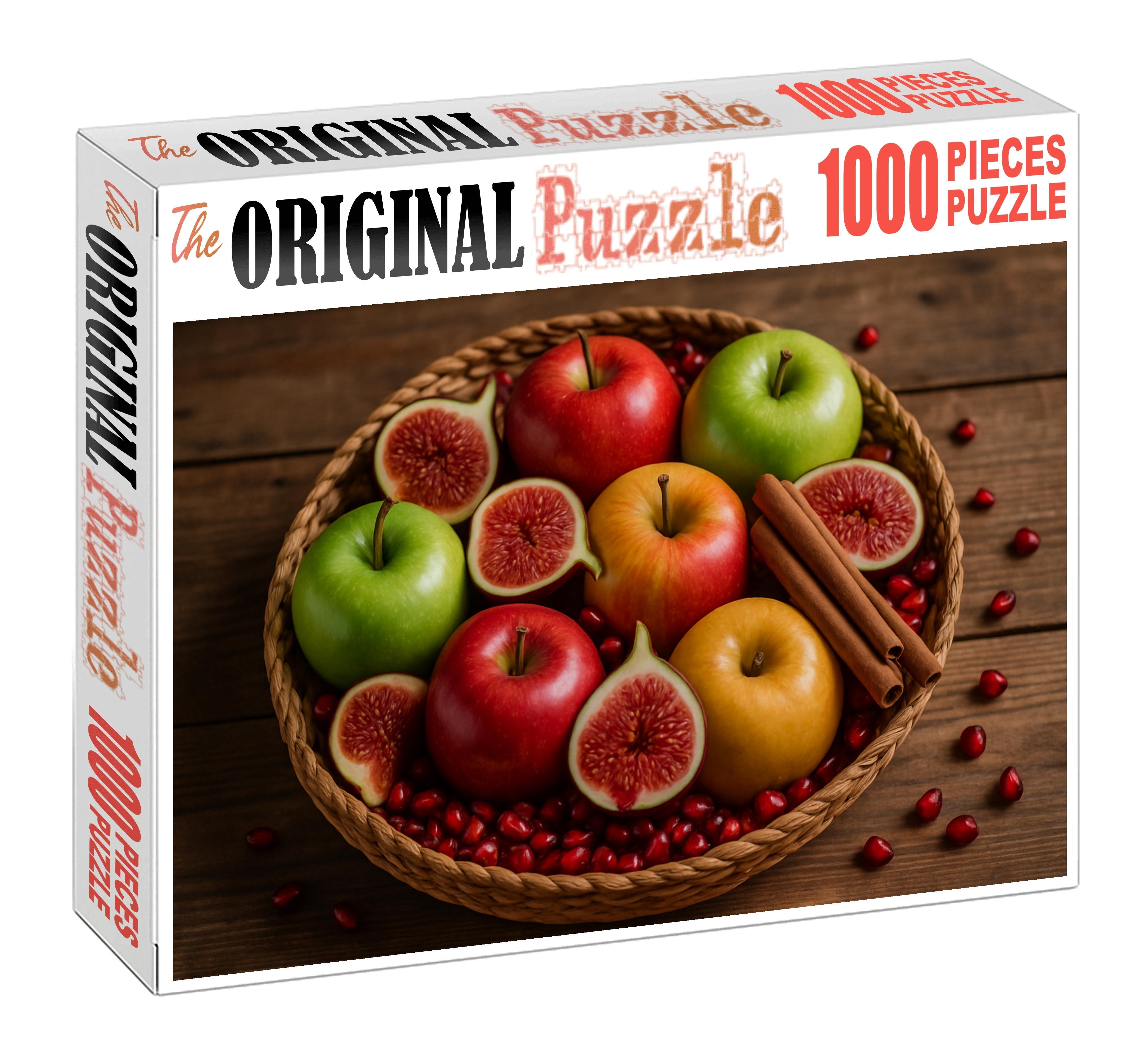 Autumn Gem Basket Assorted Apples Figs And Pomegranate Seeds 20 Piece Puzzle