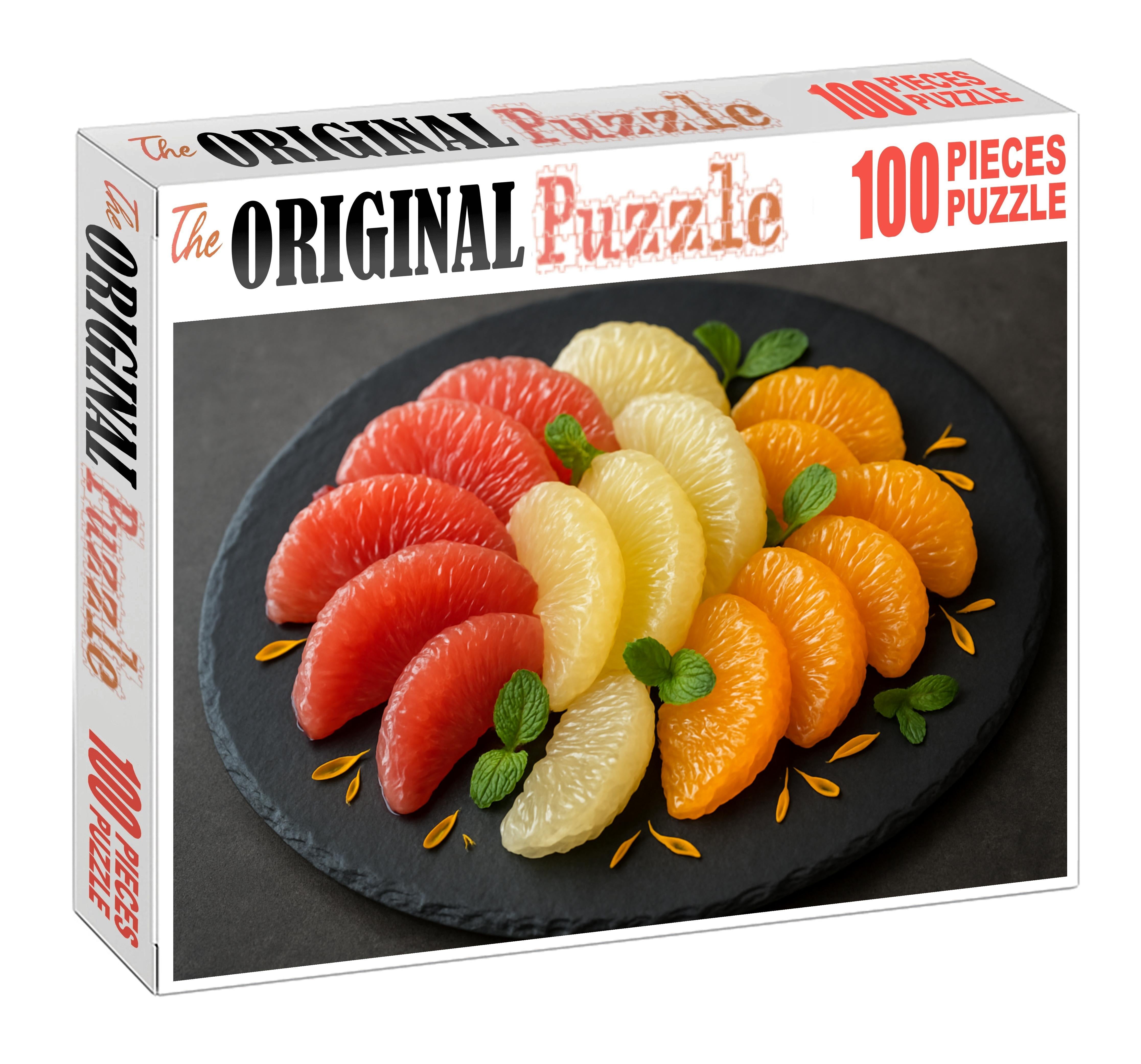 Exotic Citrus Fan Grapefruit Pomelo And Tangerine Segments Large Format Puzzle