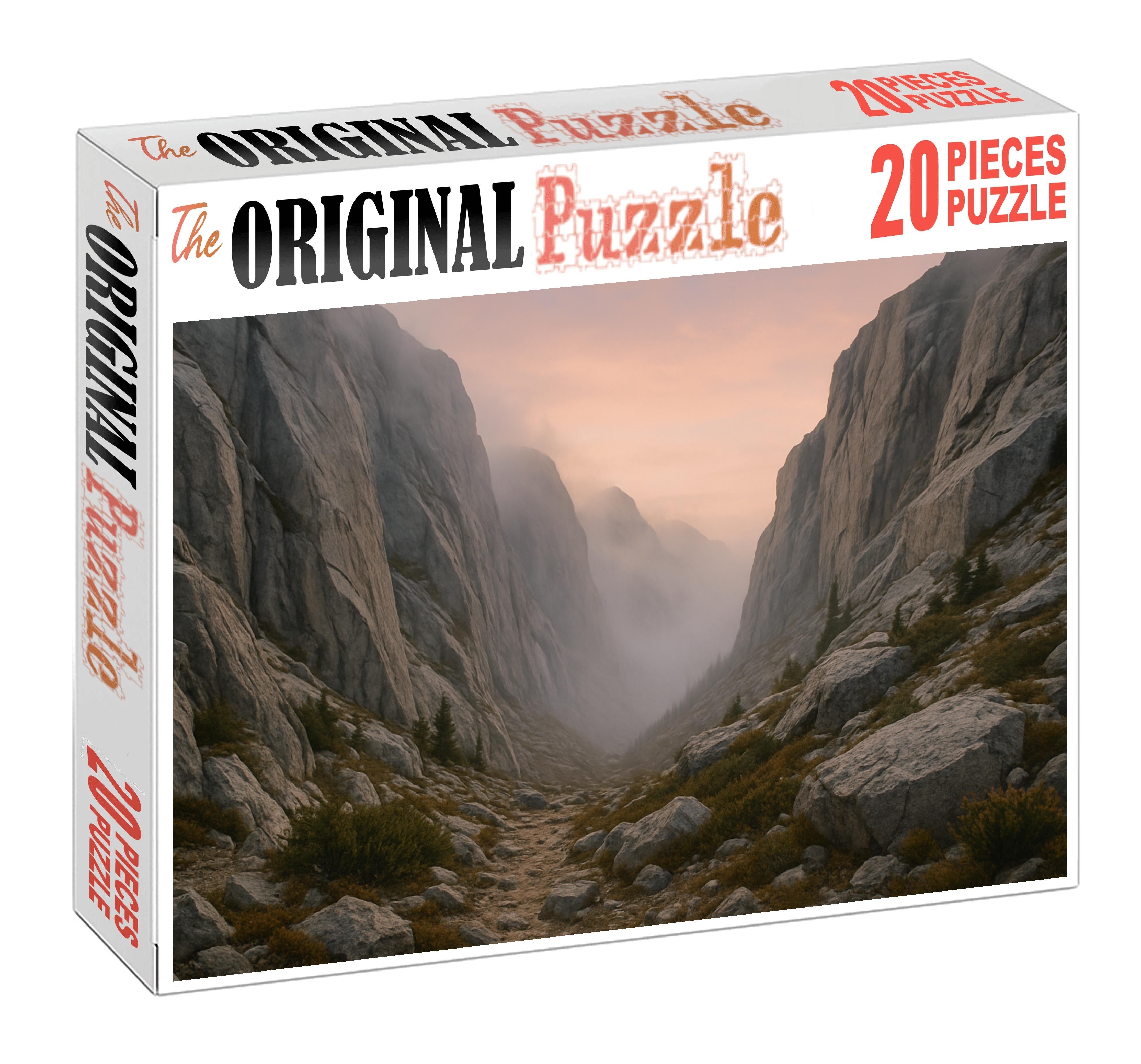 Craggy Mountain Pass At Dawn Puzzle For Kids