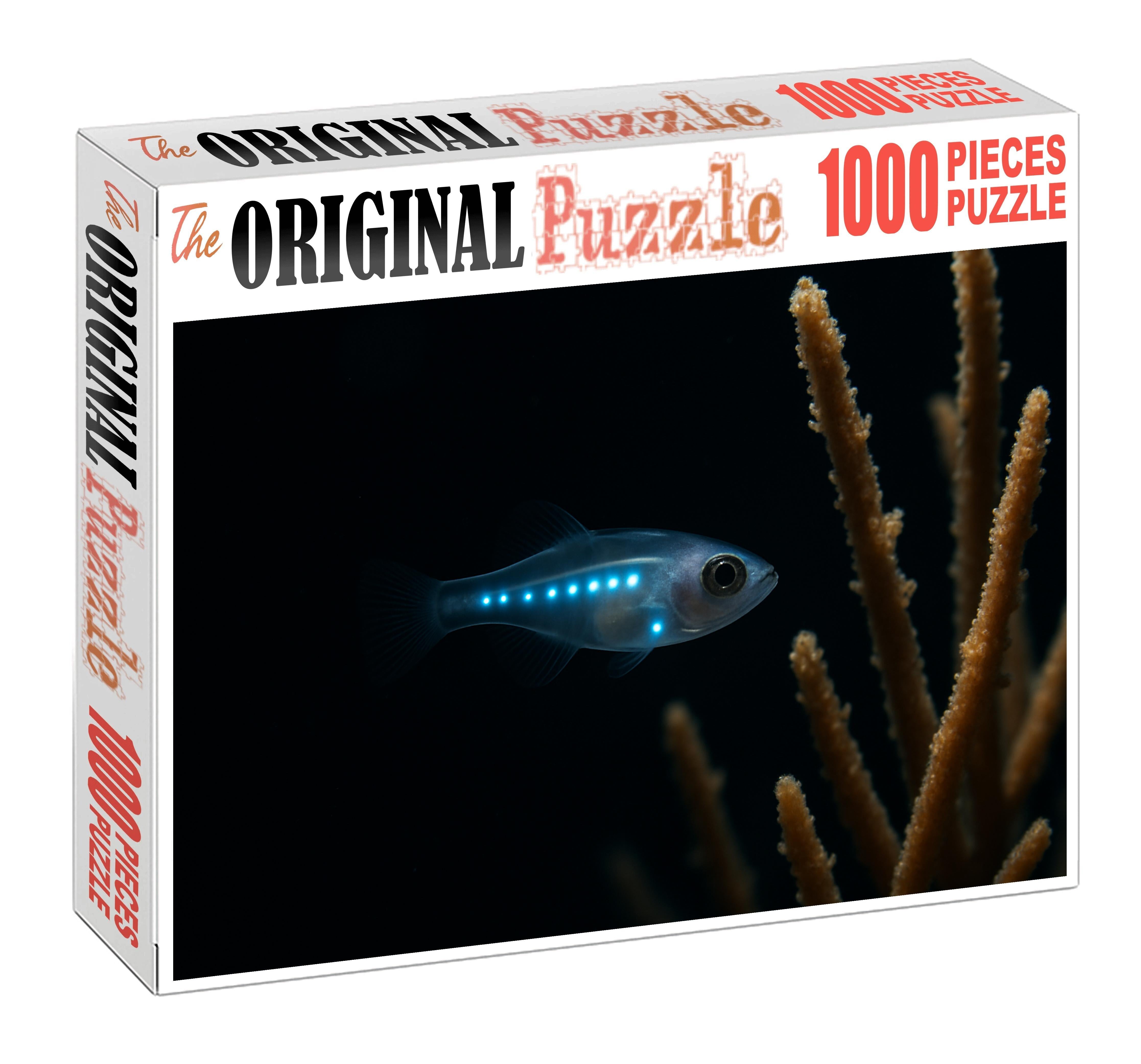 Moonveil Glimmerfish Small Deep Water Fish With Translucent Body And Bioluminescent Patterns 100 Piece Puzzle