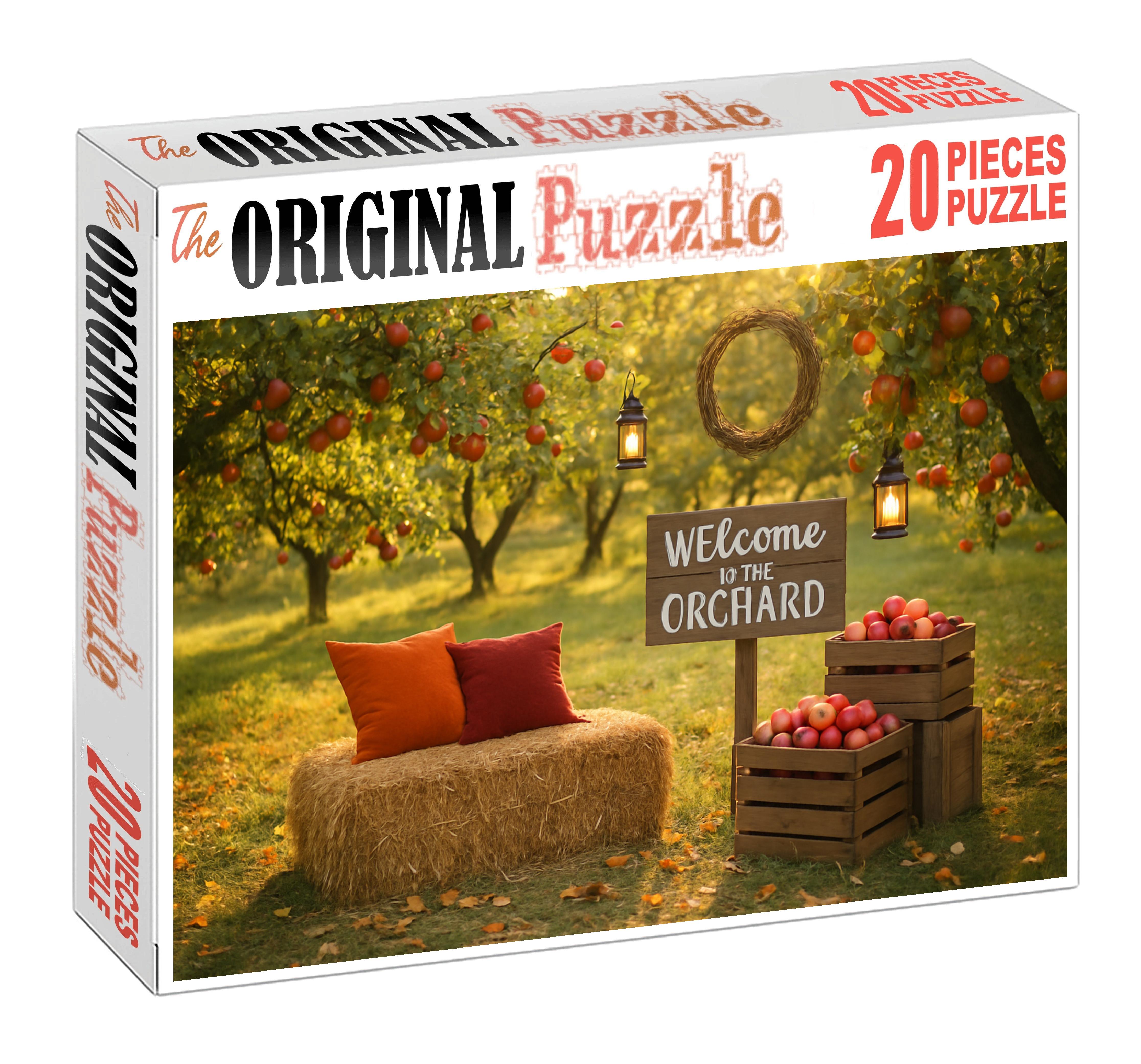 Radiant Autumn Orchard Gathering Large Format Puzzle