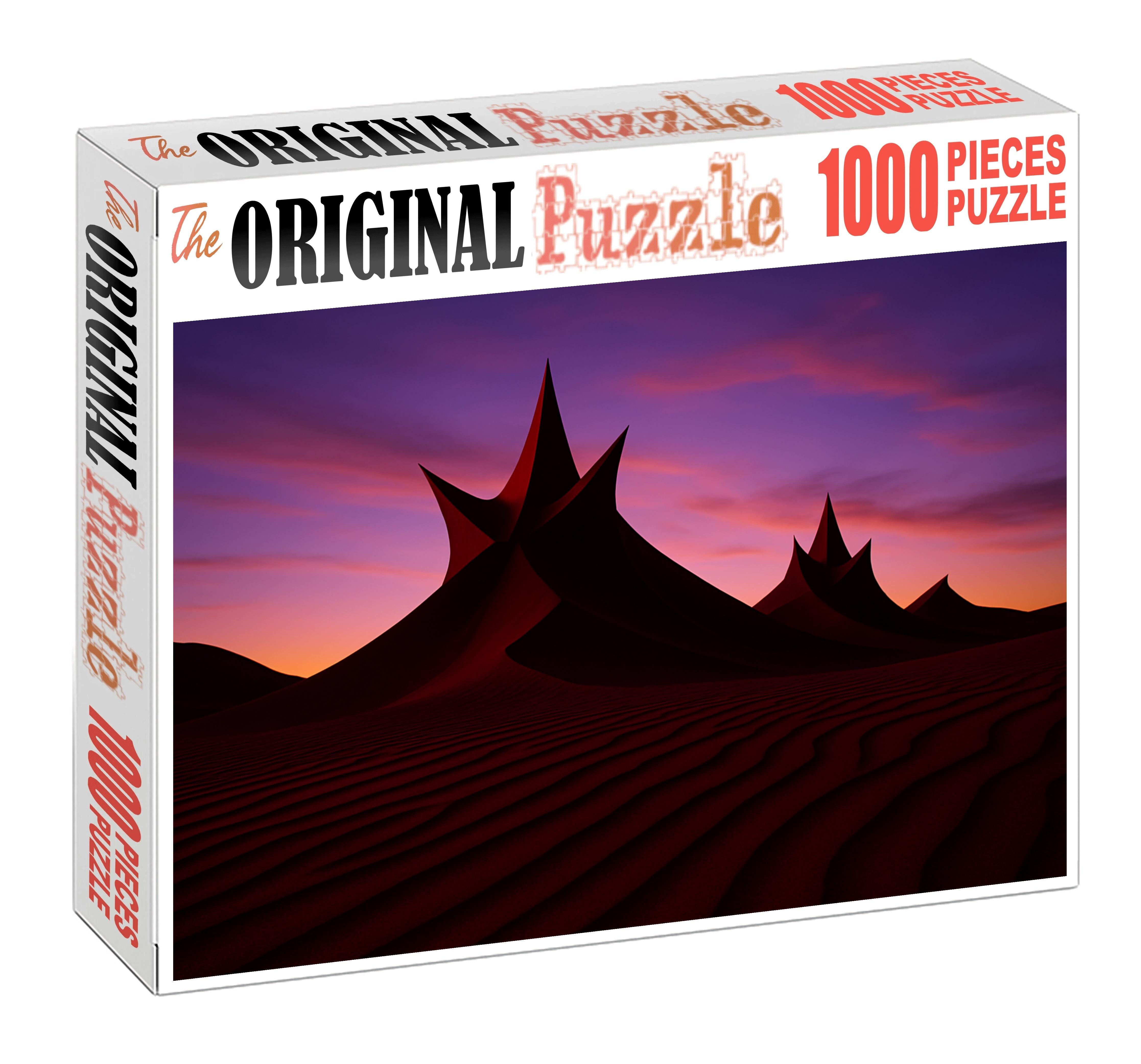 Crimson Ridge Rugged Star Dunes At Twilight Puzzle Challenge