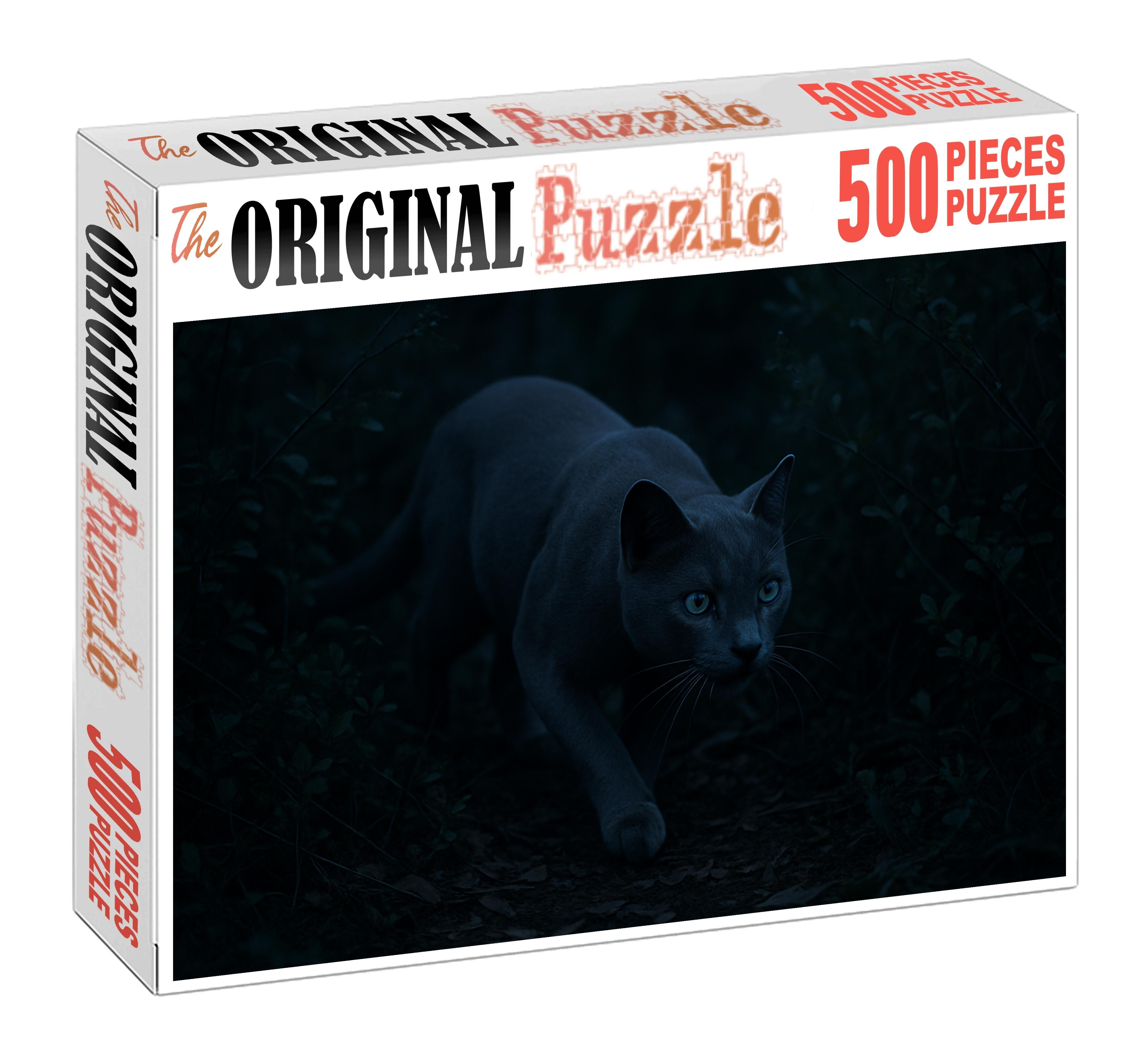 Silver Duskstalker Nocturnal Mammal With Whisper-soft Paws And Reflective Eyes Puzzle Collection