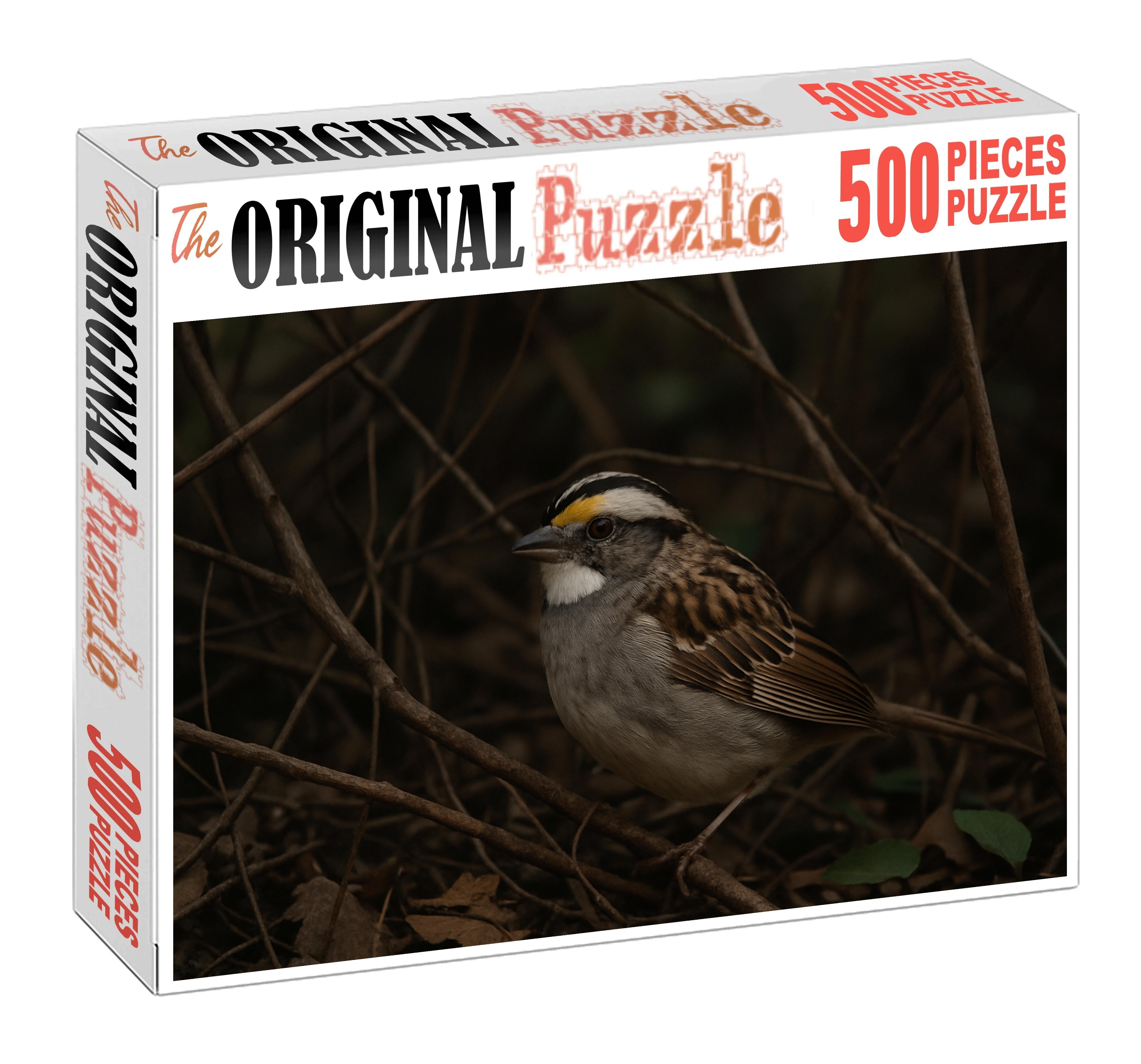 White-throated Sparrow Melodious Understory Dweller Custom Jigsaw Puzzle
