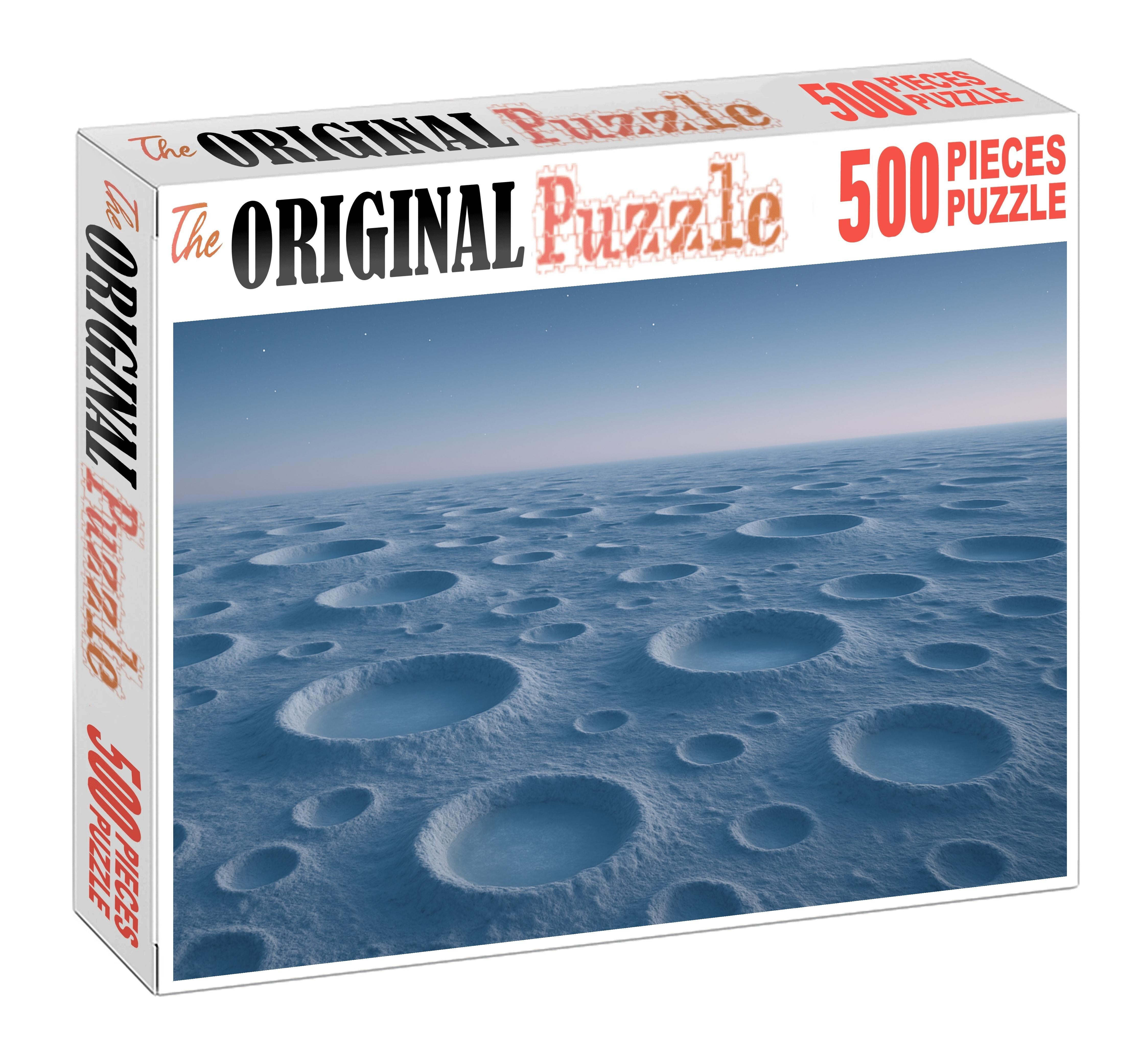 Frosted Cratered Exoplanet Surface Unique Puzzle Design