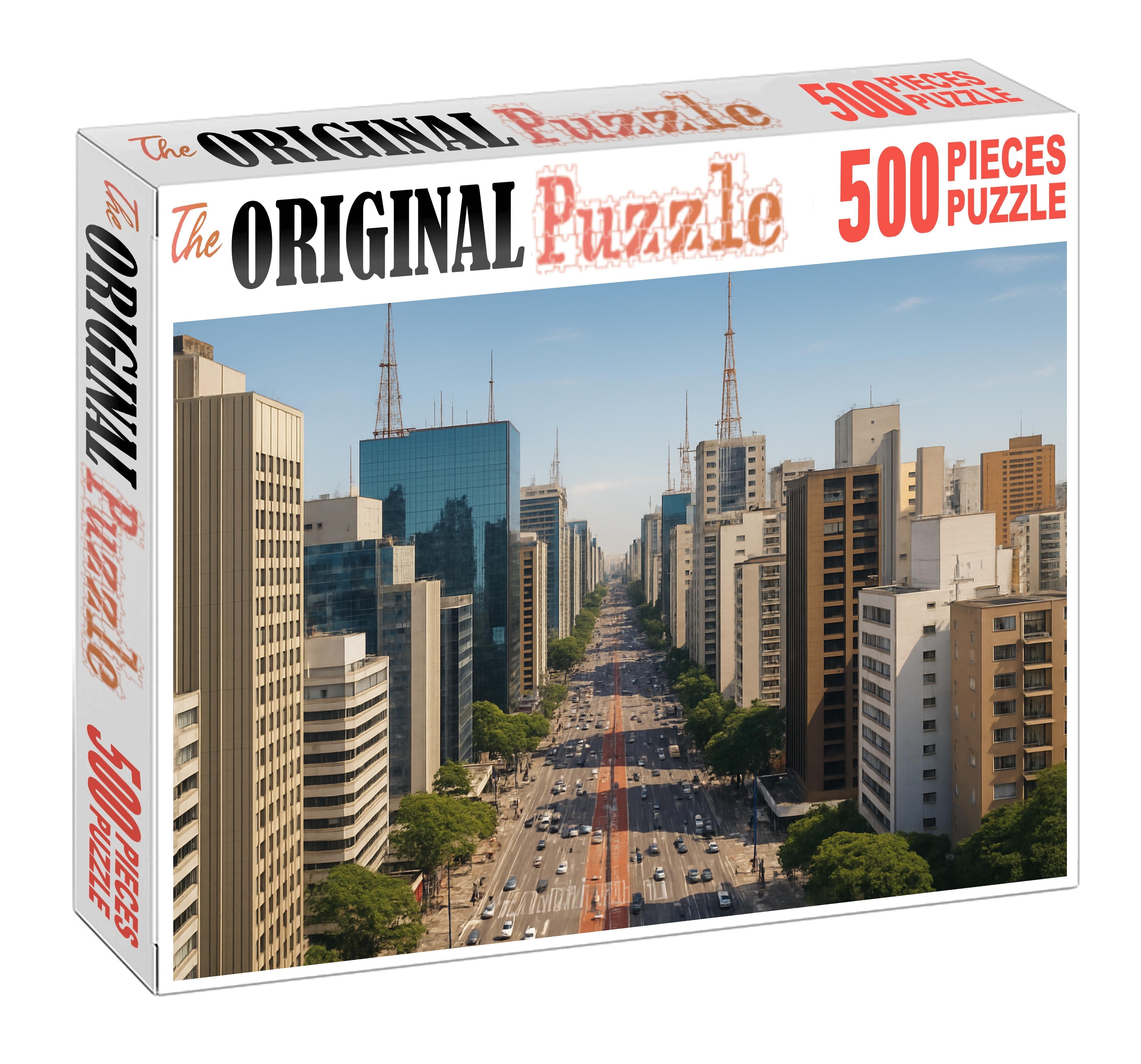 So Paulo Paulista Avenue Skyline A Distinctive Urban Forest In South America 300 Piece Puzzle