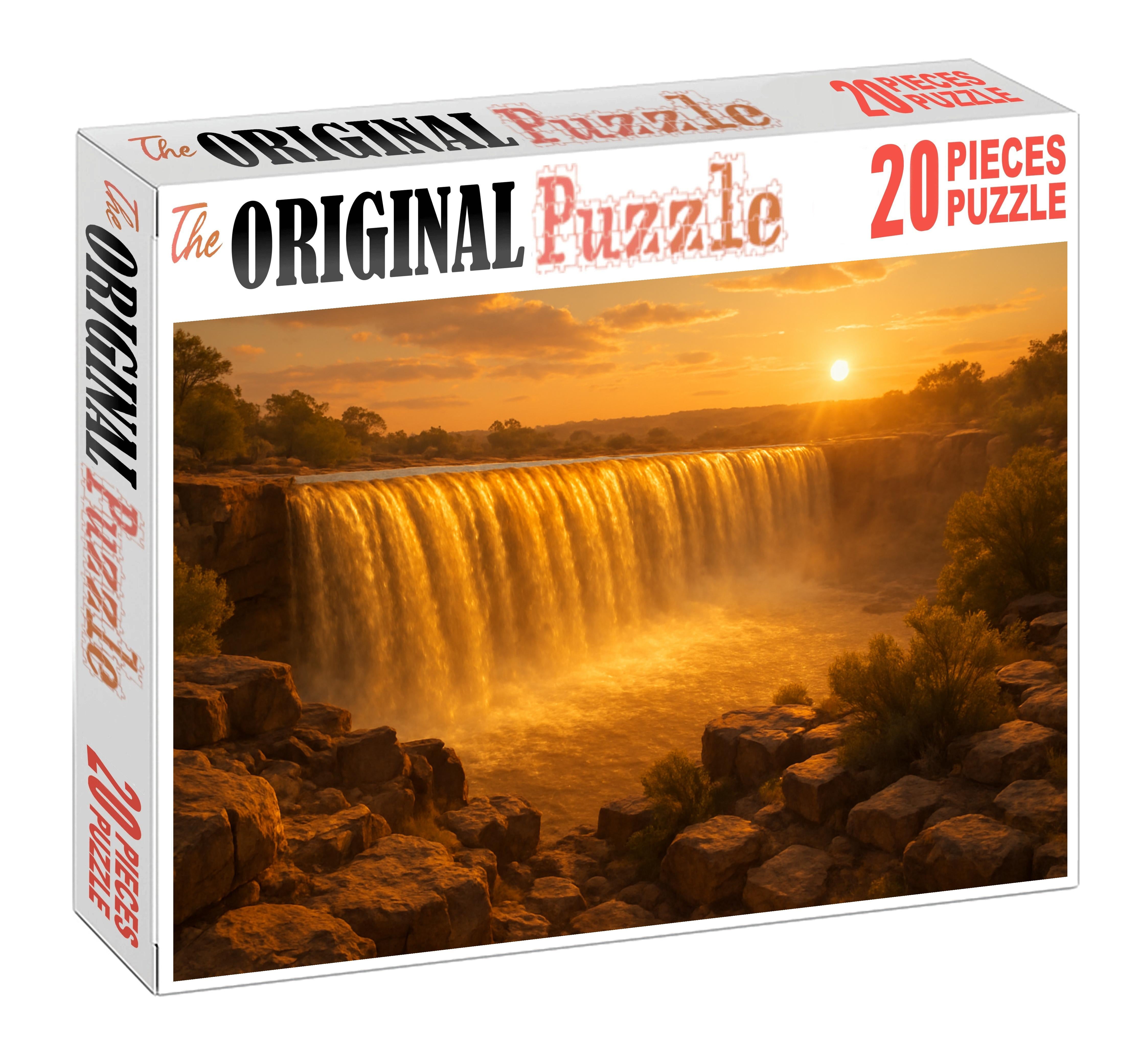 Golden Hour Block Fall Premium Puzzle Pieces