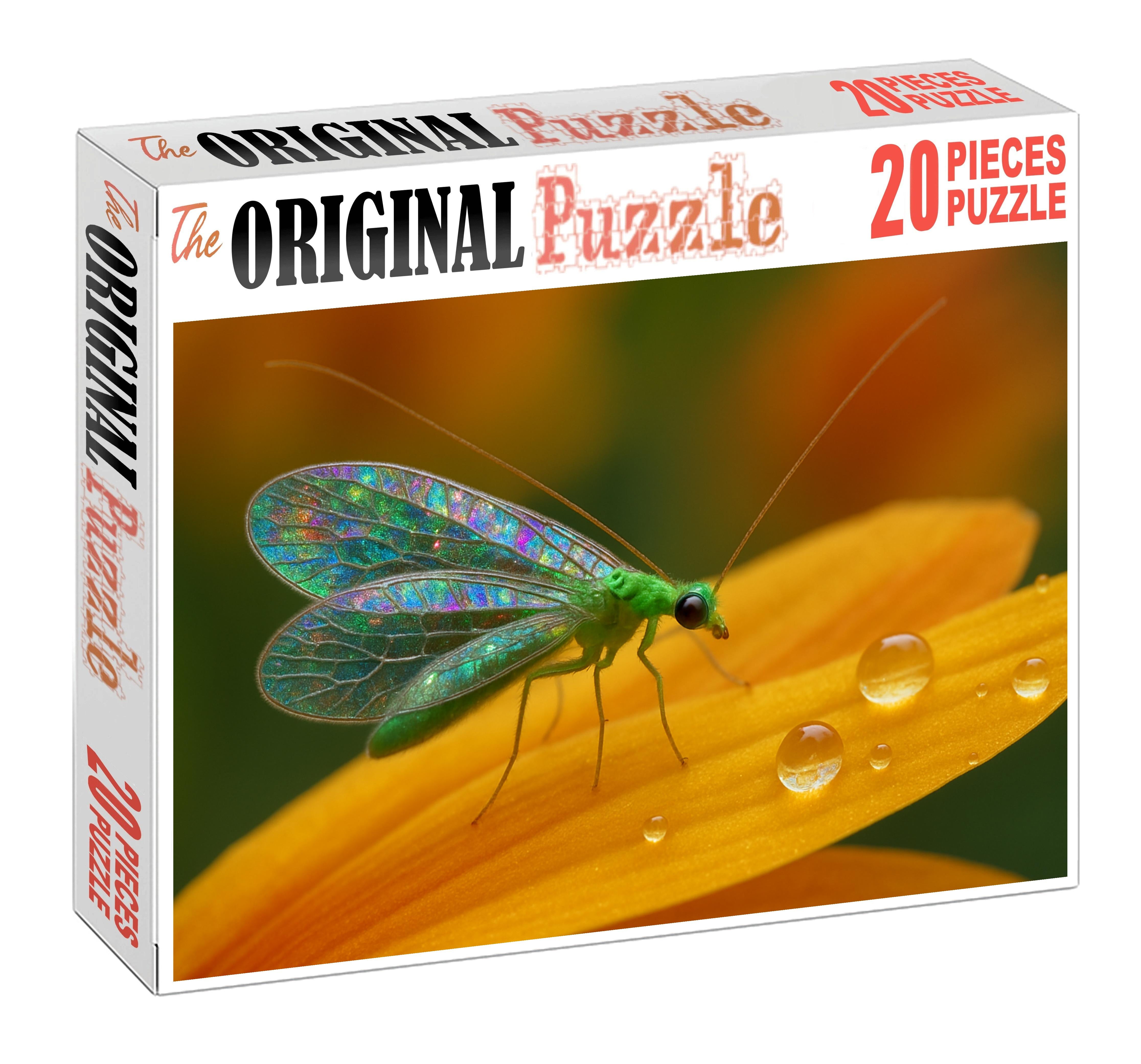 Silverleaf Seraph Delicate Insect With Translucent Wings And Intricate Markings Premium Puzzle Pieces