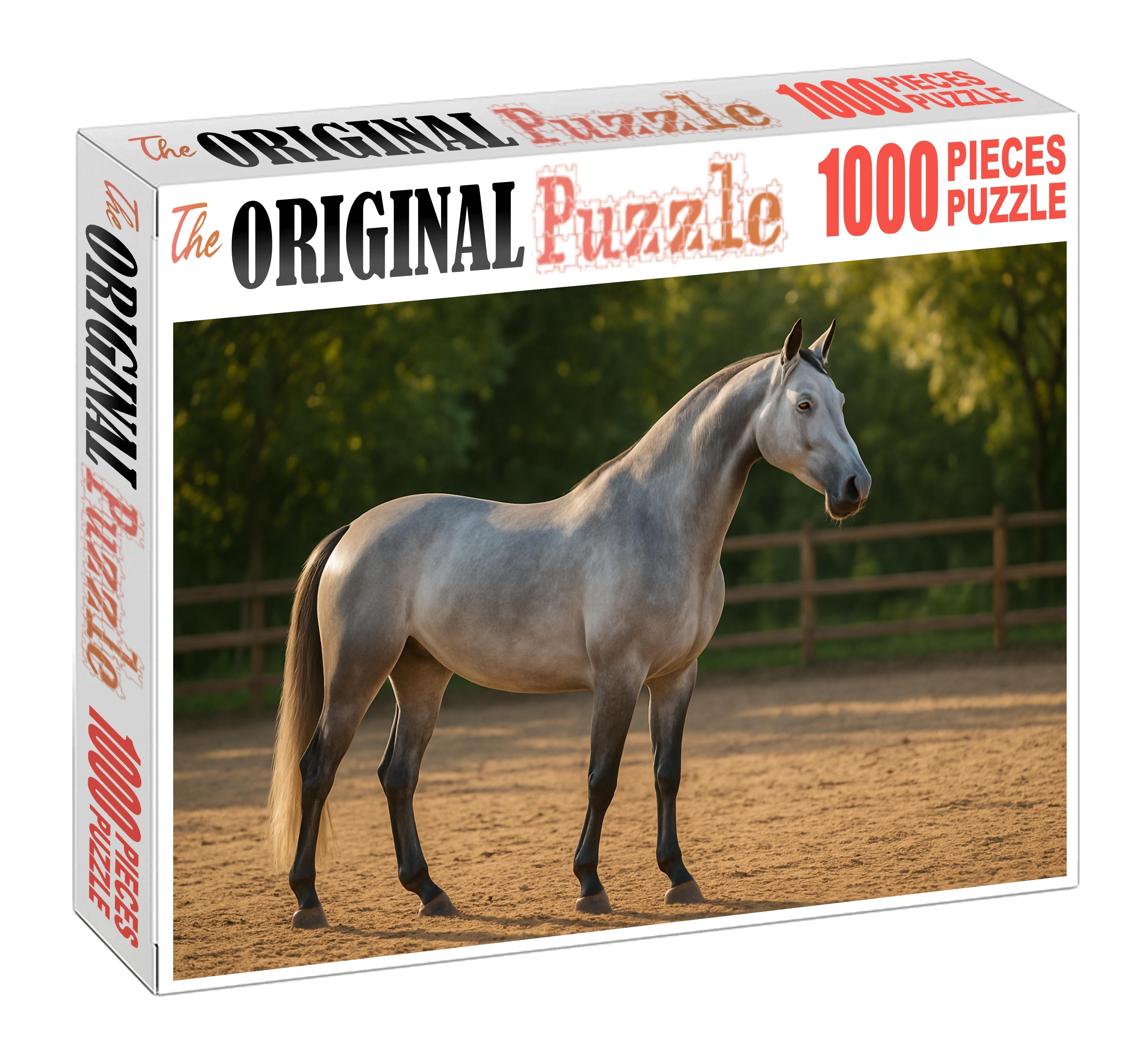 Twilight Pearl Delicate Silver Gray Warmblood Mare 500 Piece Puzzle