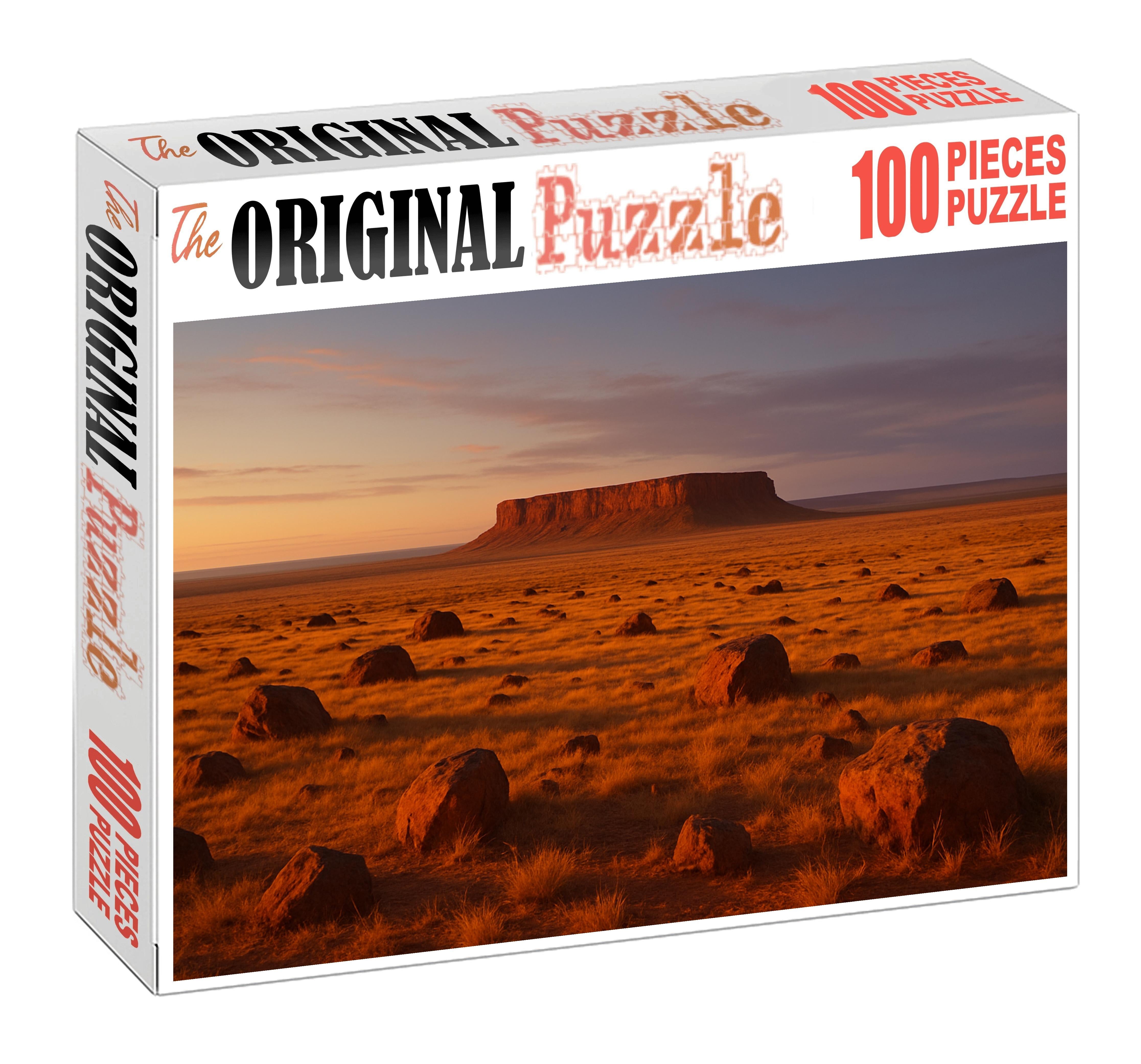 Golden Plateau At Dusk Premium Puzzle Pieces