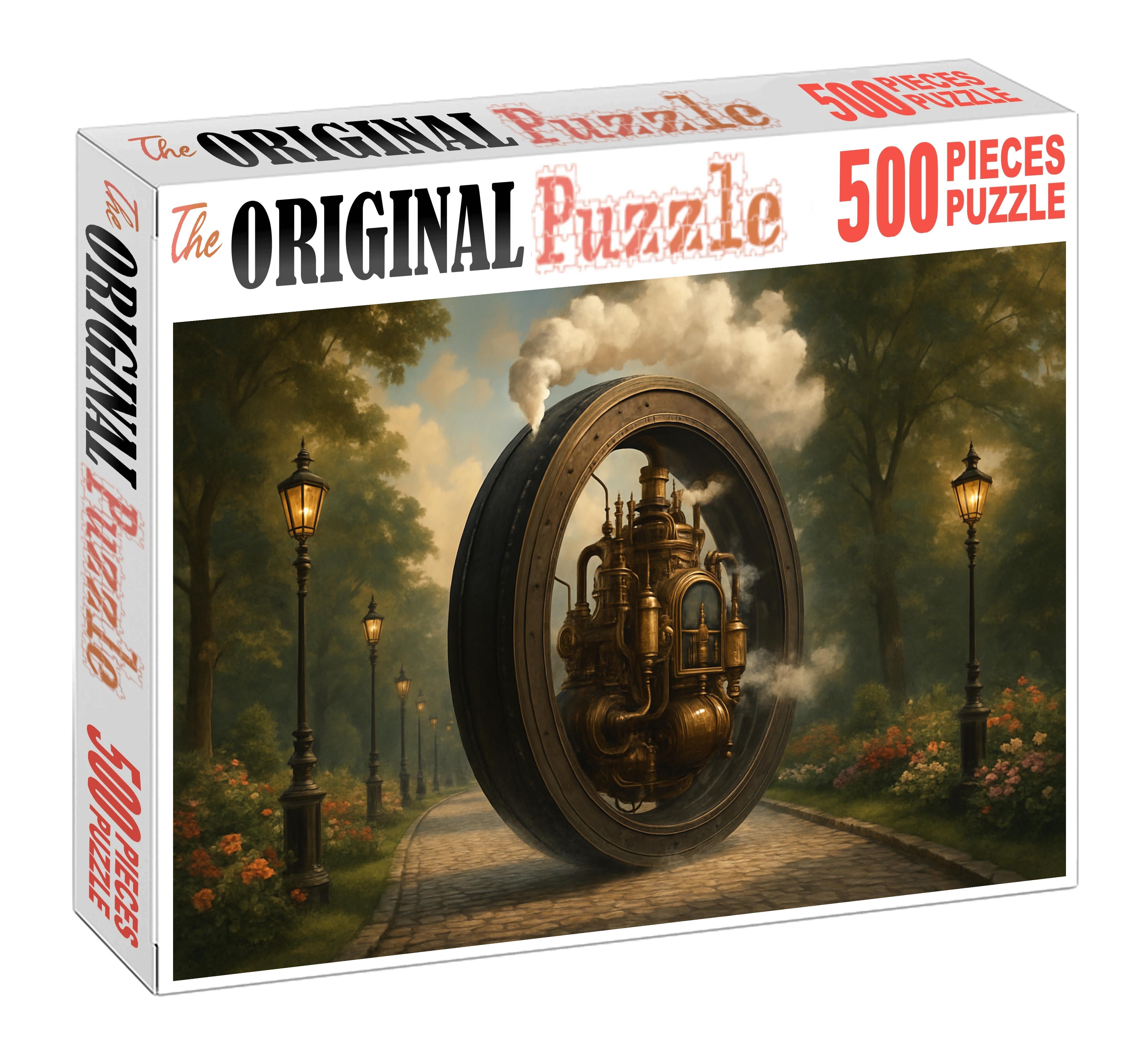 Retro-futuristic Steam-powered Monowheel 1000 Piece Puzzle