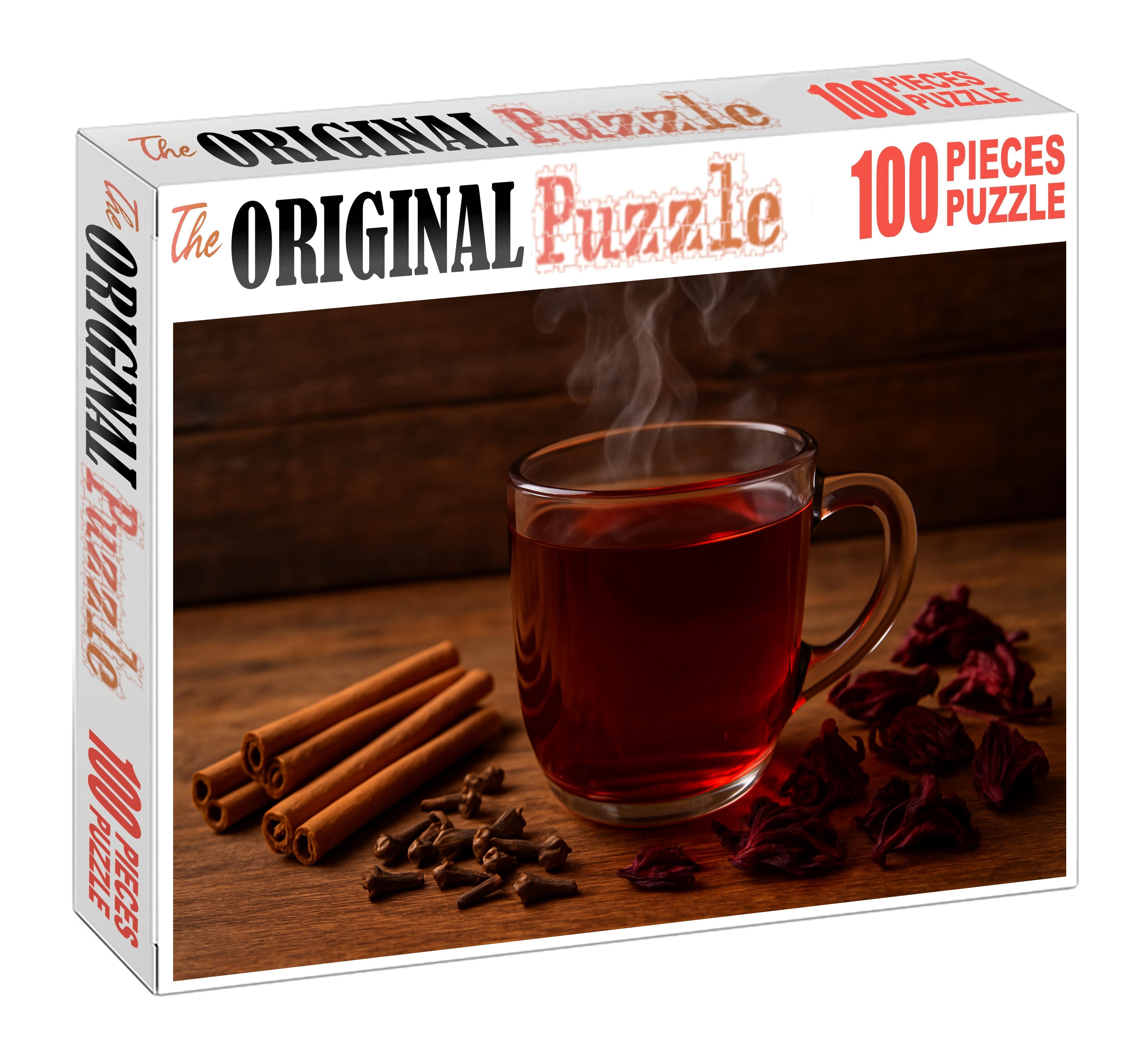 Crimson Ember Bold Spiced Herbal Blend With Cinnamon Clove And Hibiscus 50 Piece Puzzle