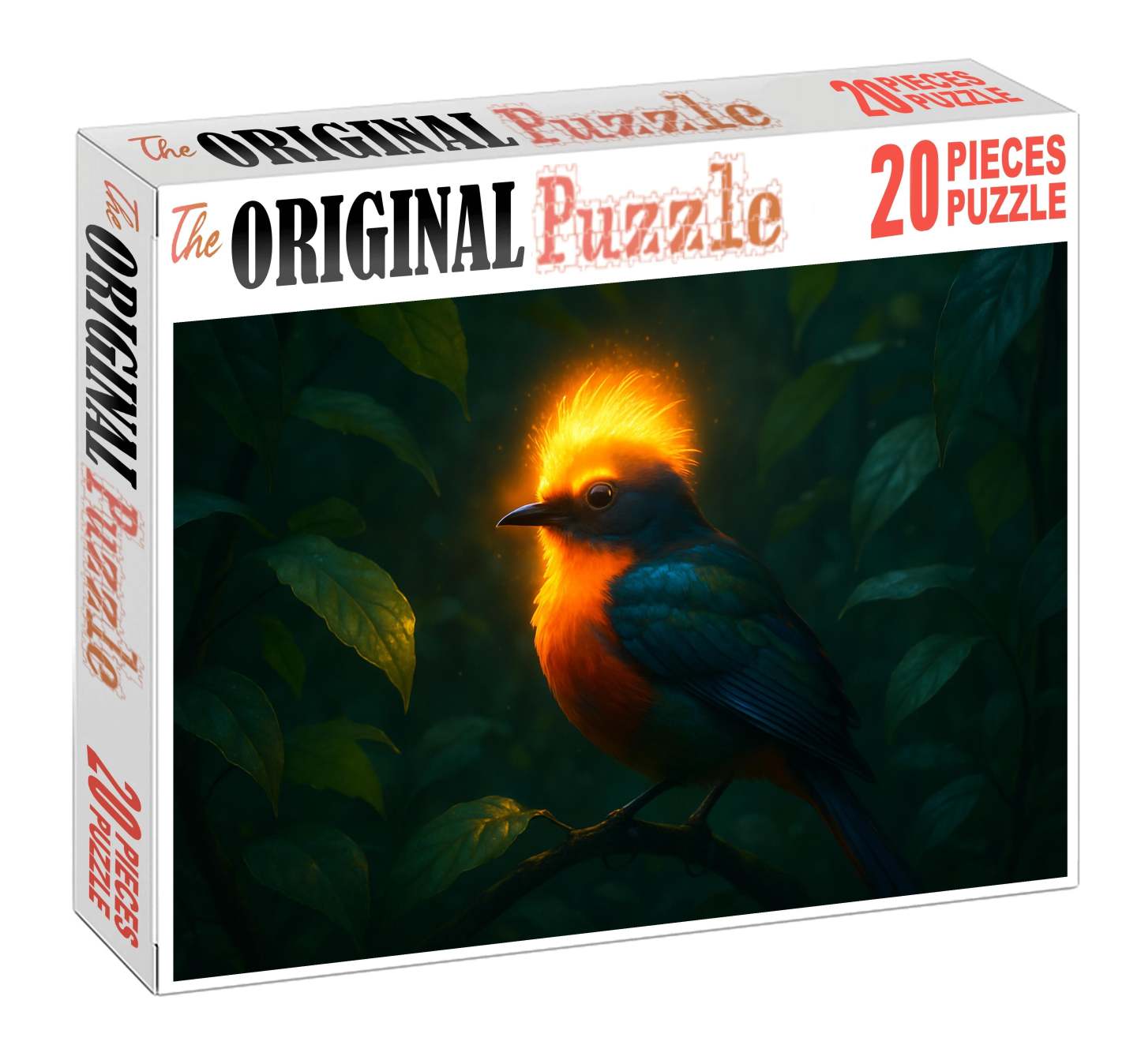 Glowing Hornbill Vibrantly Plumed Bird With Luminescent Crest And Social Foraging Habits Puzzle Collection
