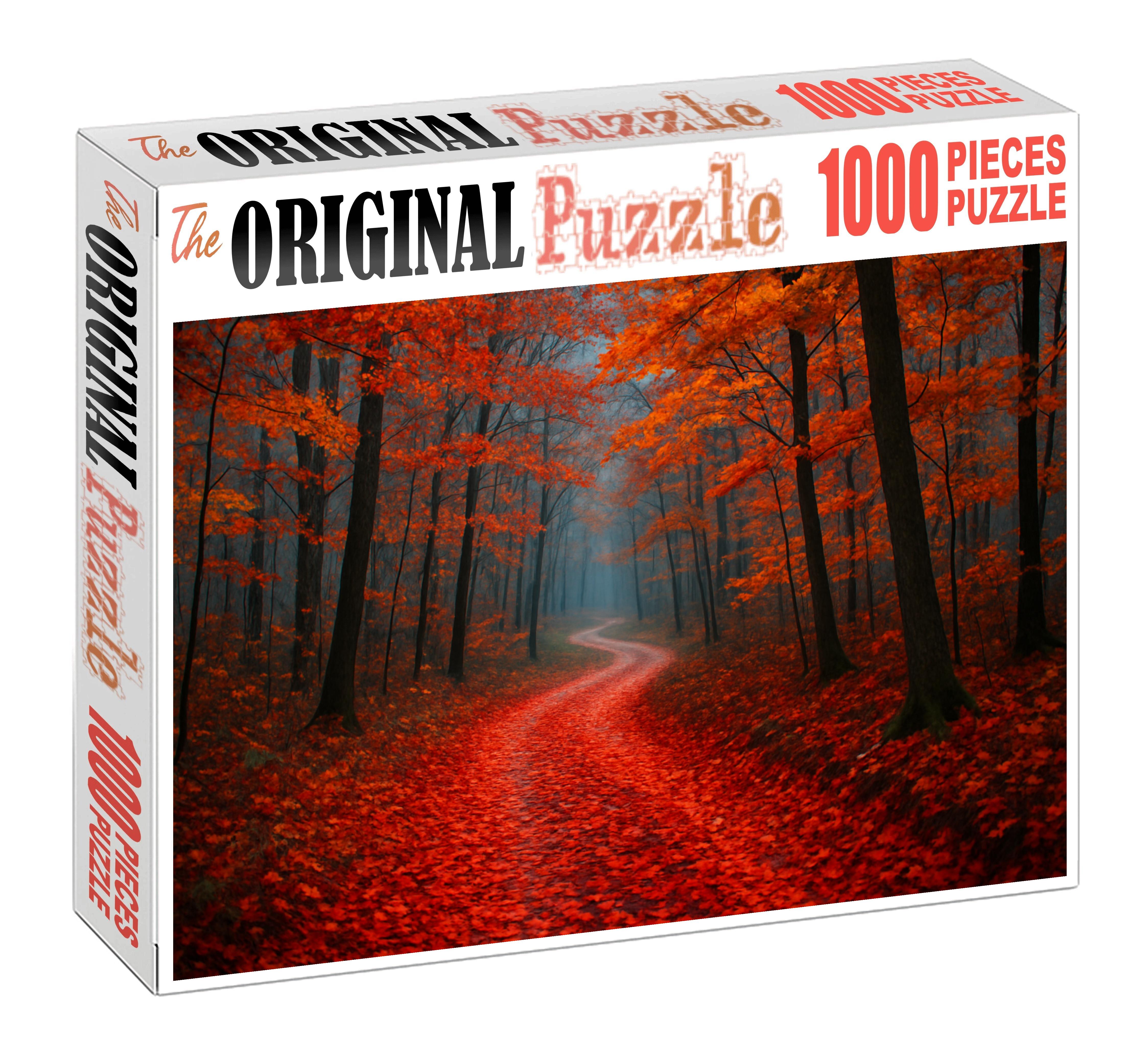 Crimson Leaf Pathway Unique Puzzle Design