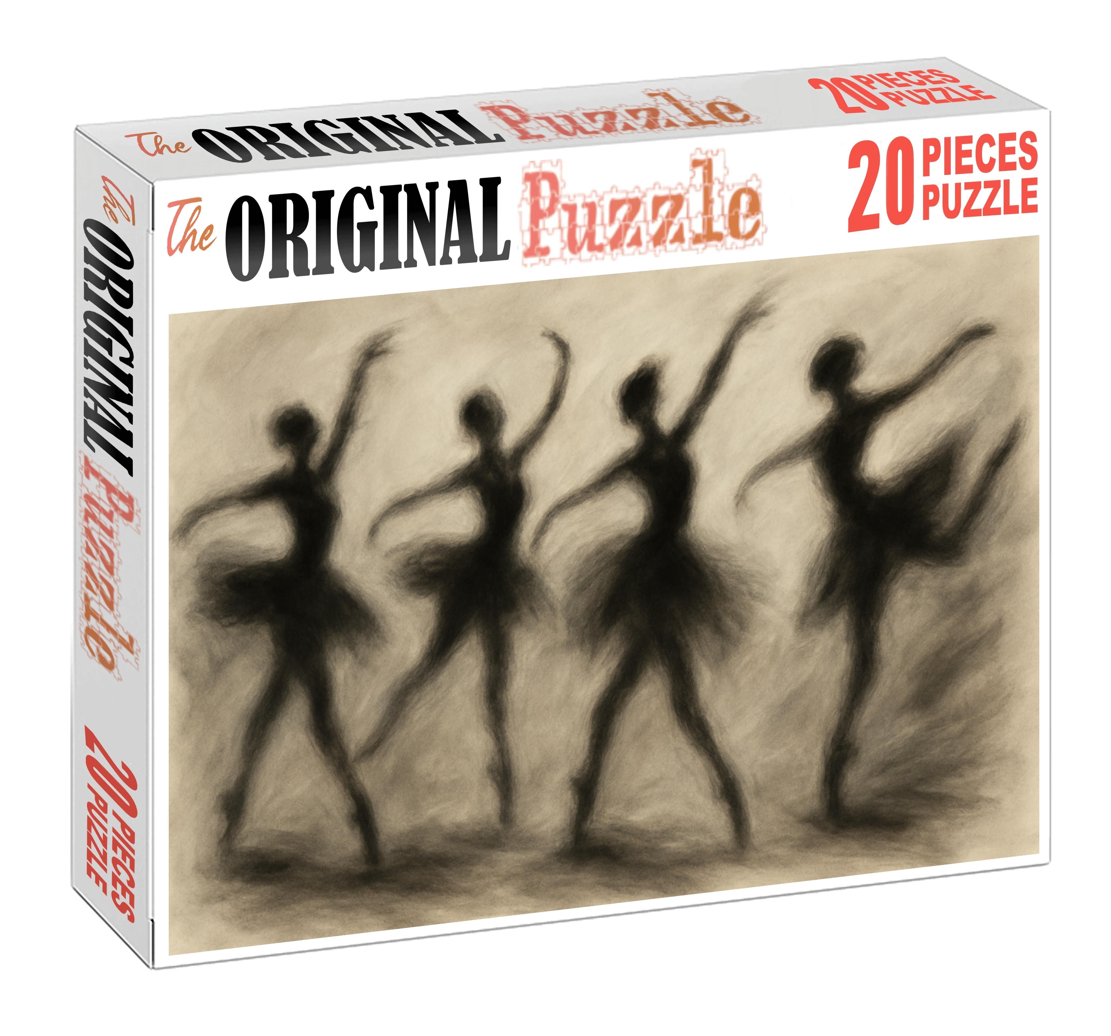 Graceful Ballet Motion Fluid Charcoal Gesture Drawing Of Dancers Large Format Puzzle