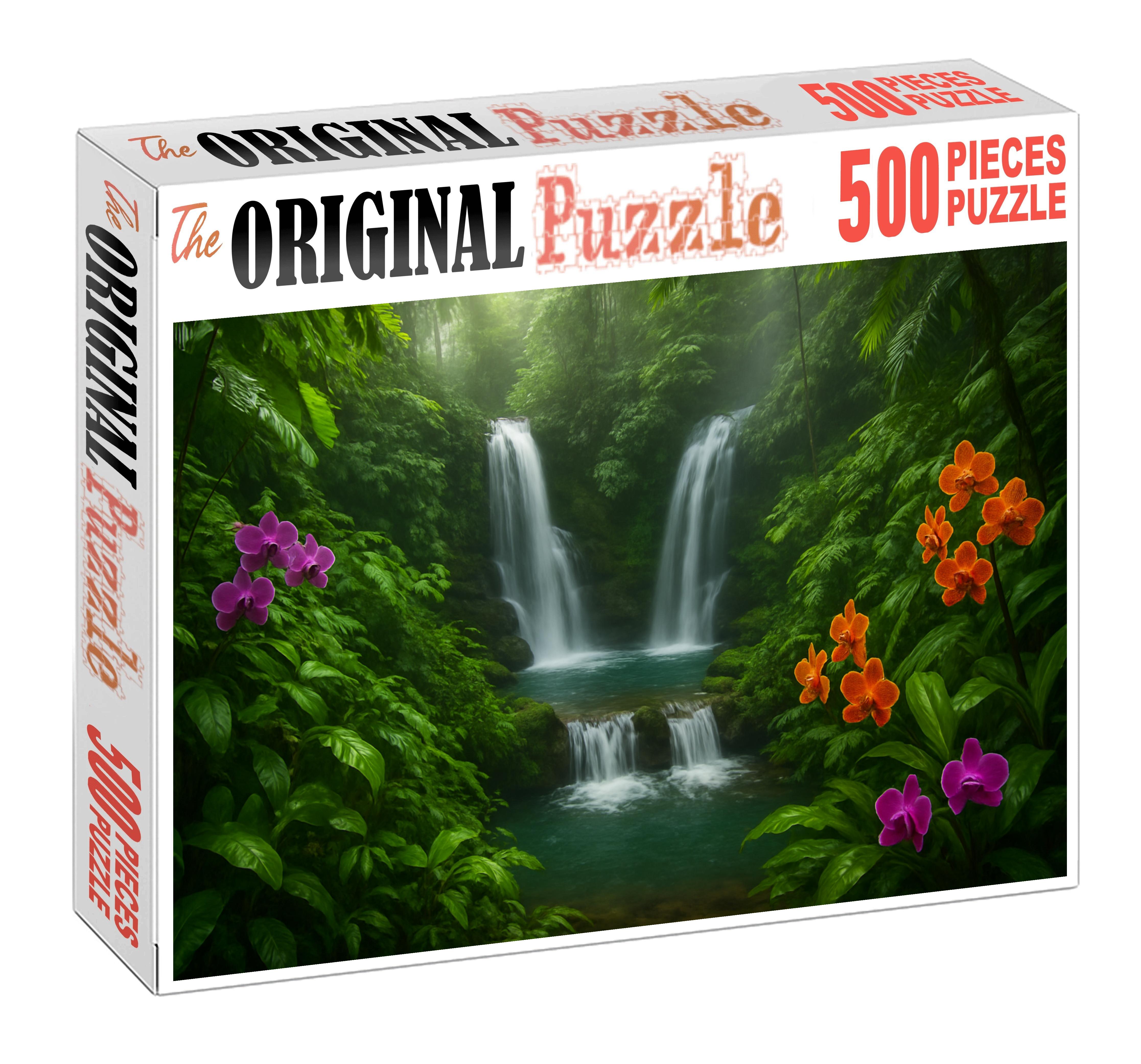 Rainforest Waterfall Trail Custom Jigsaw Puzzle