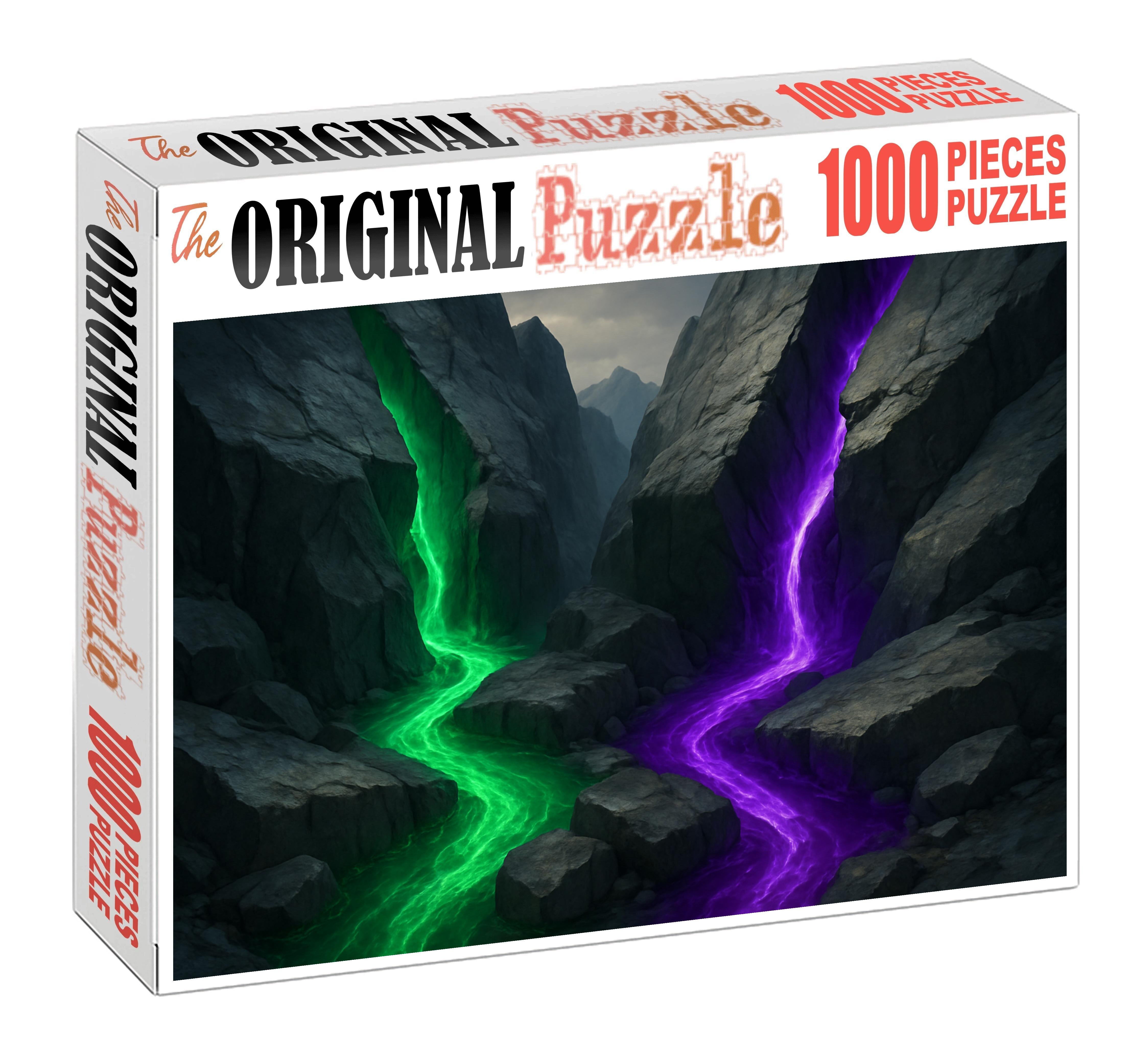 Veins Of The Forgotten Mountain Luminescent Rivers Flowing Through Stone Unique Puzzle Design