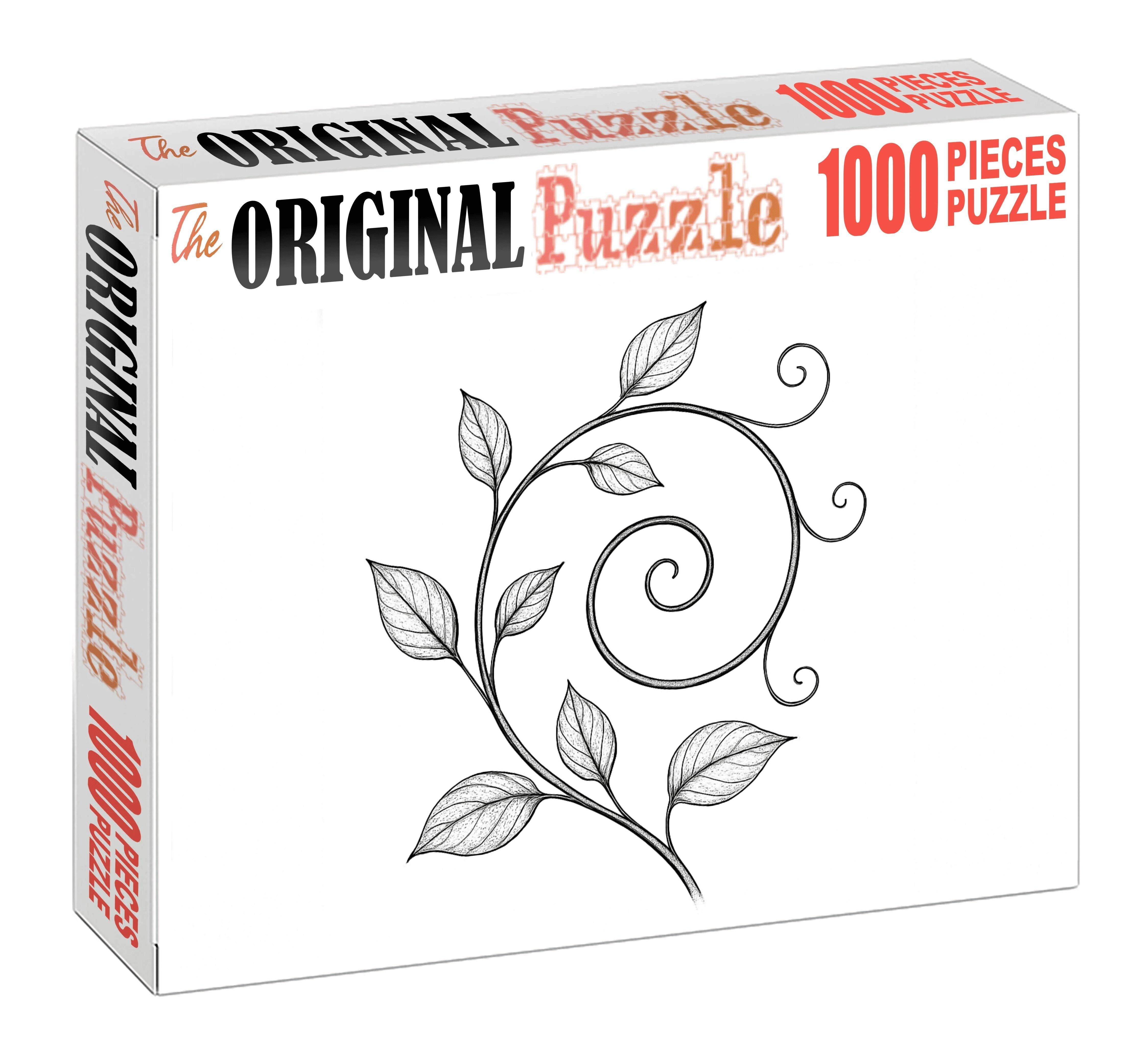 Botanical Vine Spiral Ink Pen Linear Study With Delicate Tendril Detail Puzzle For Kids