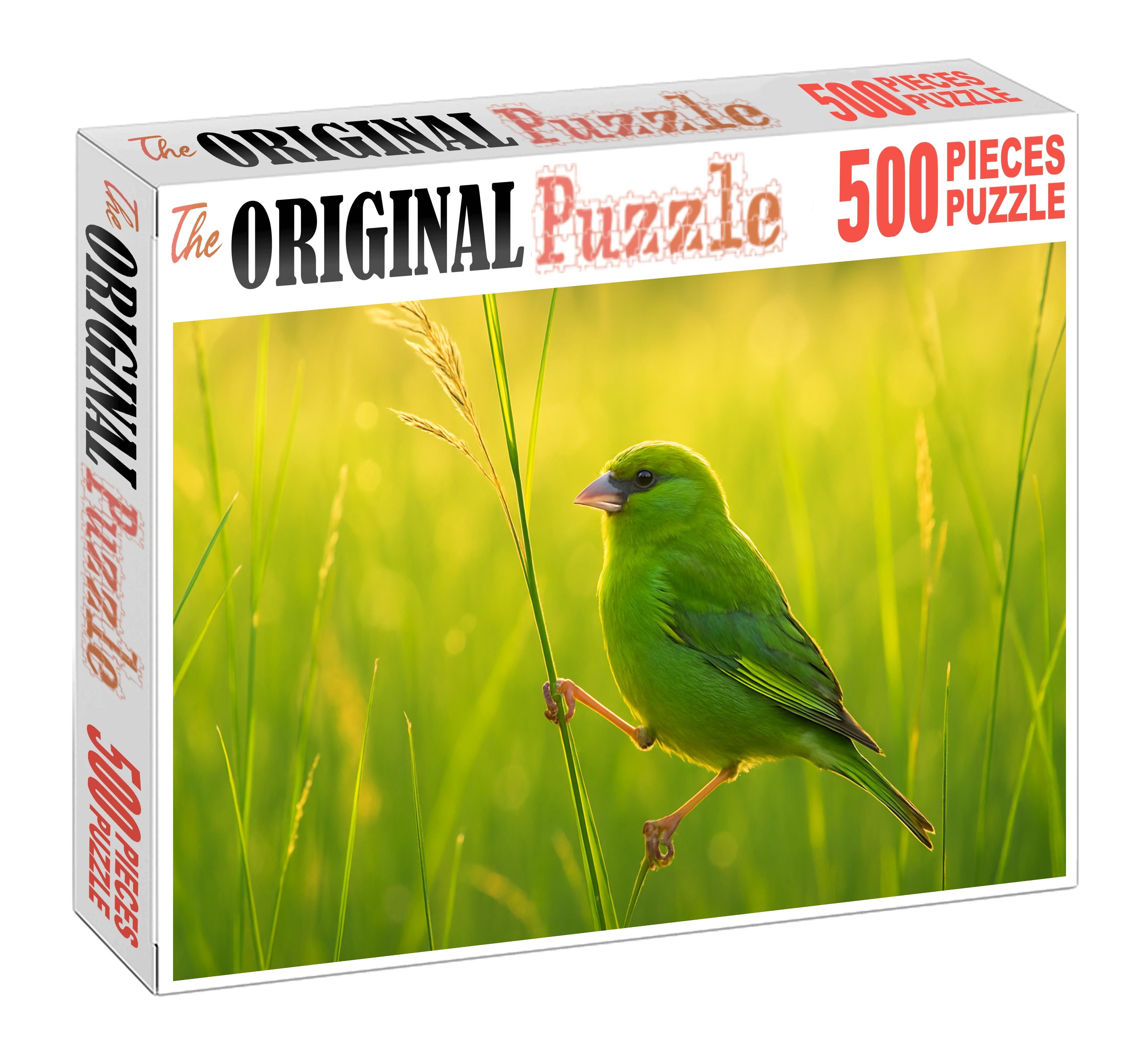 Emerald Finch Tiny Gem Of The Grasslands Puzzle Fun