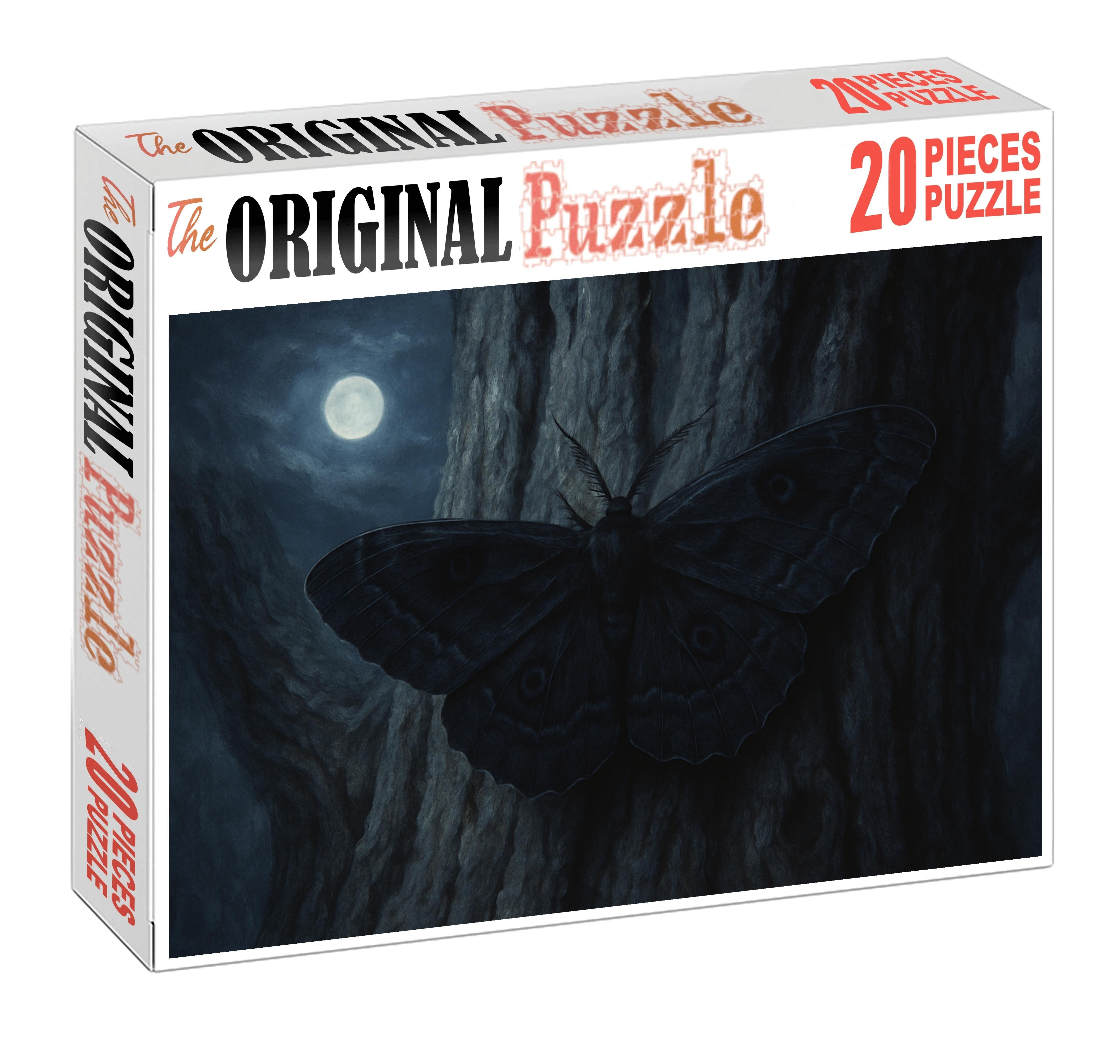 Onyx Veil Moth Nighttime Specter With Silken Shadowed Wings Puzzle For Adults