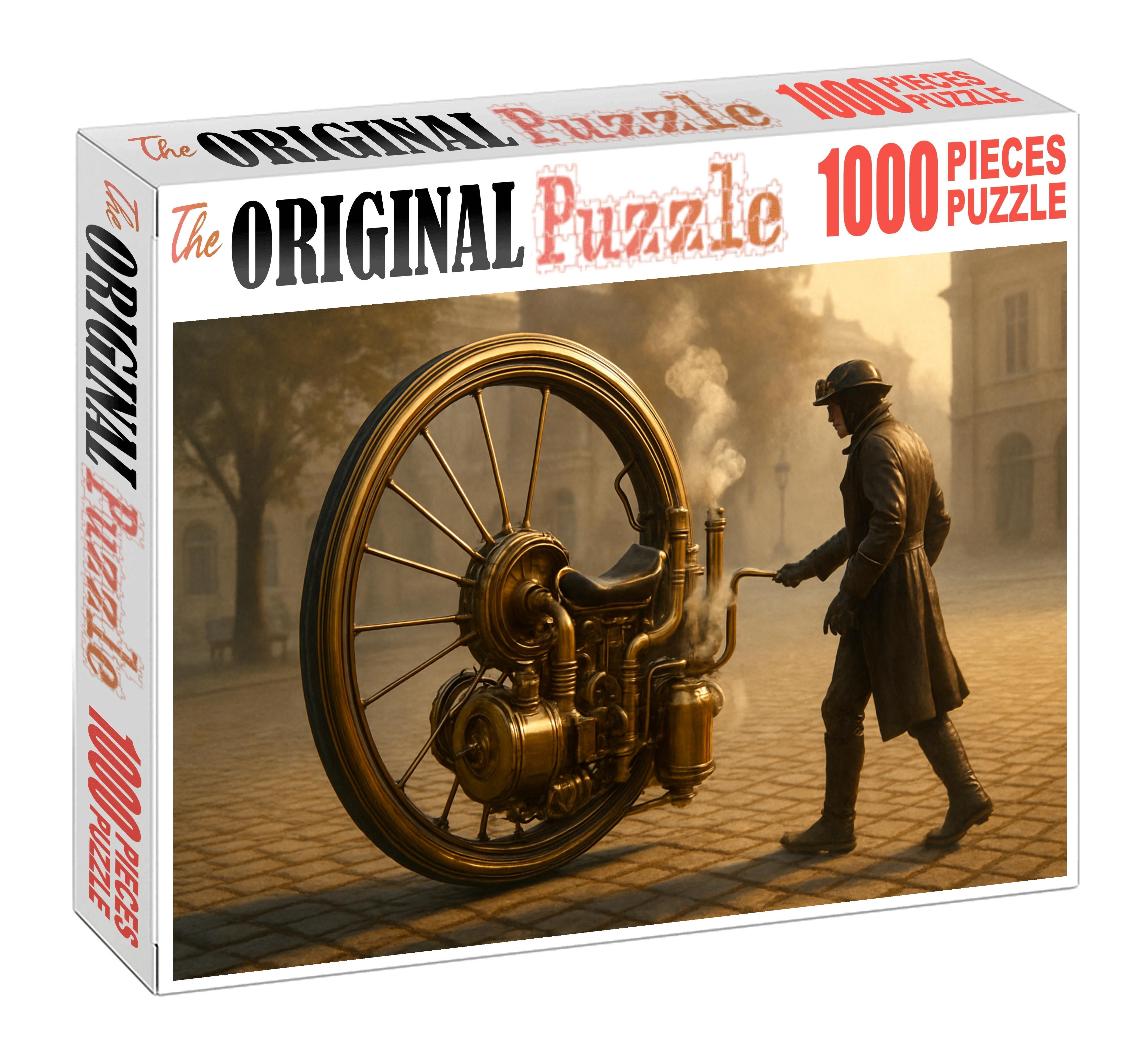 Retro-futuristic Steam-powered Monocycle 500 Piece Puzzle